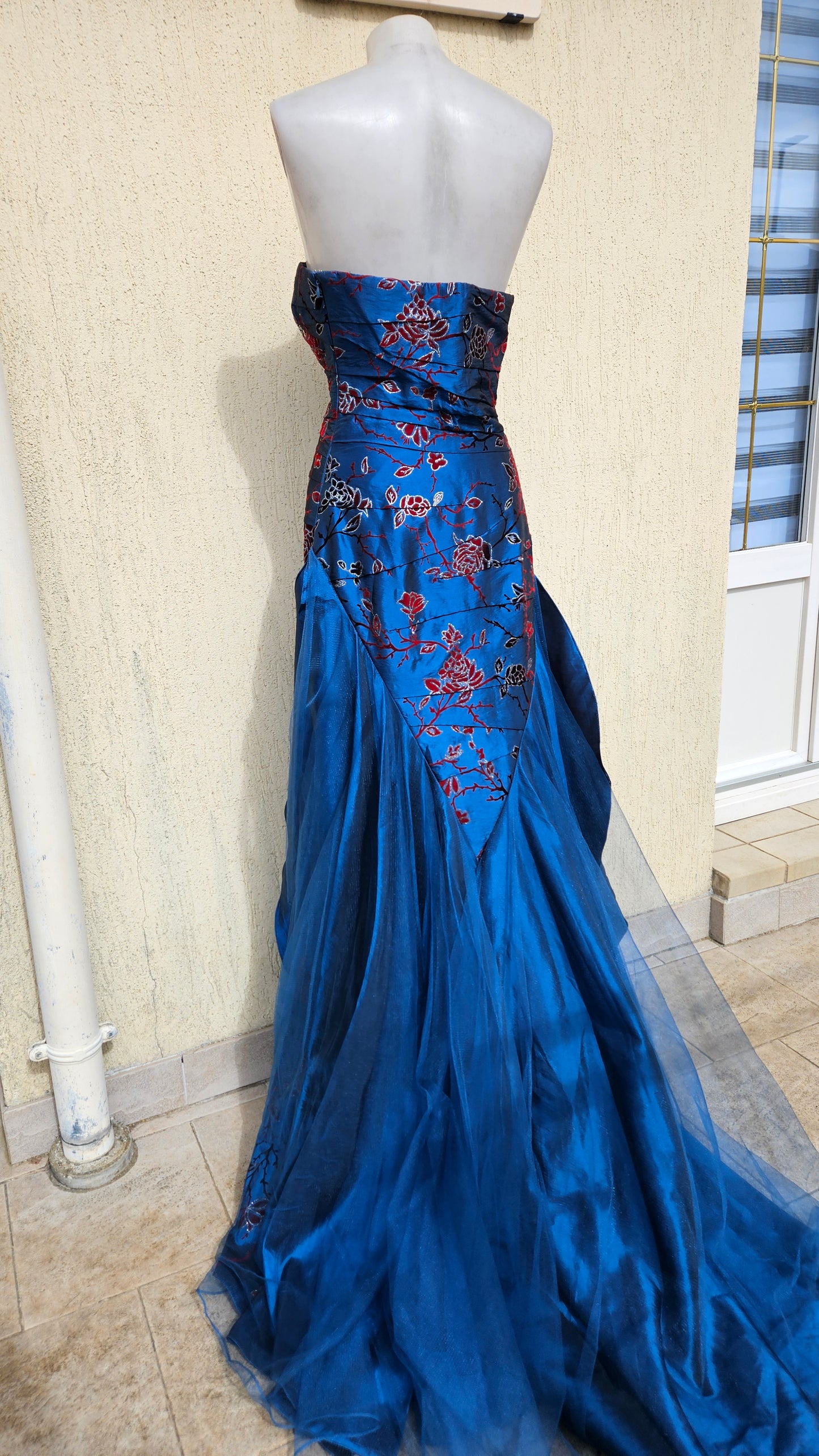 Maxi robe bustier bleue