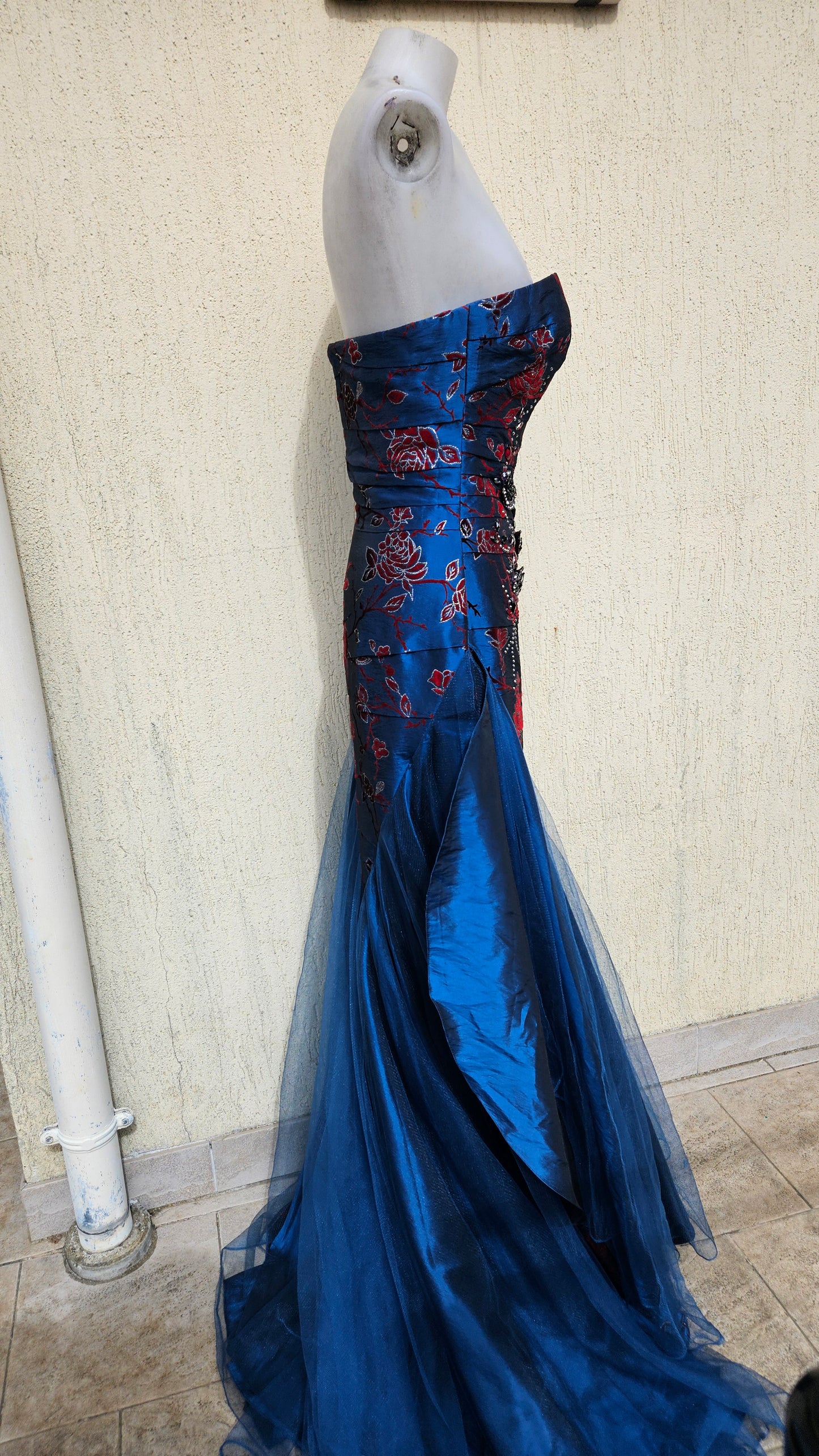 Maxi robe bustier bleue