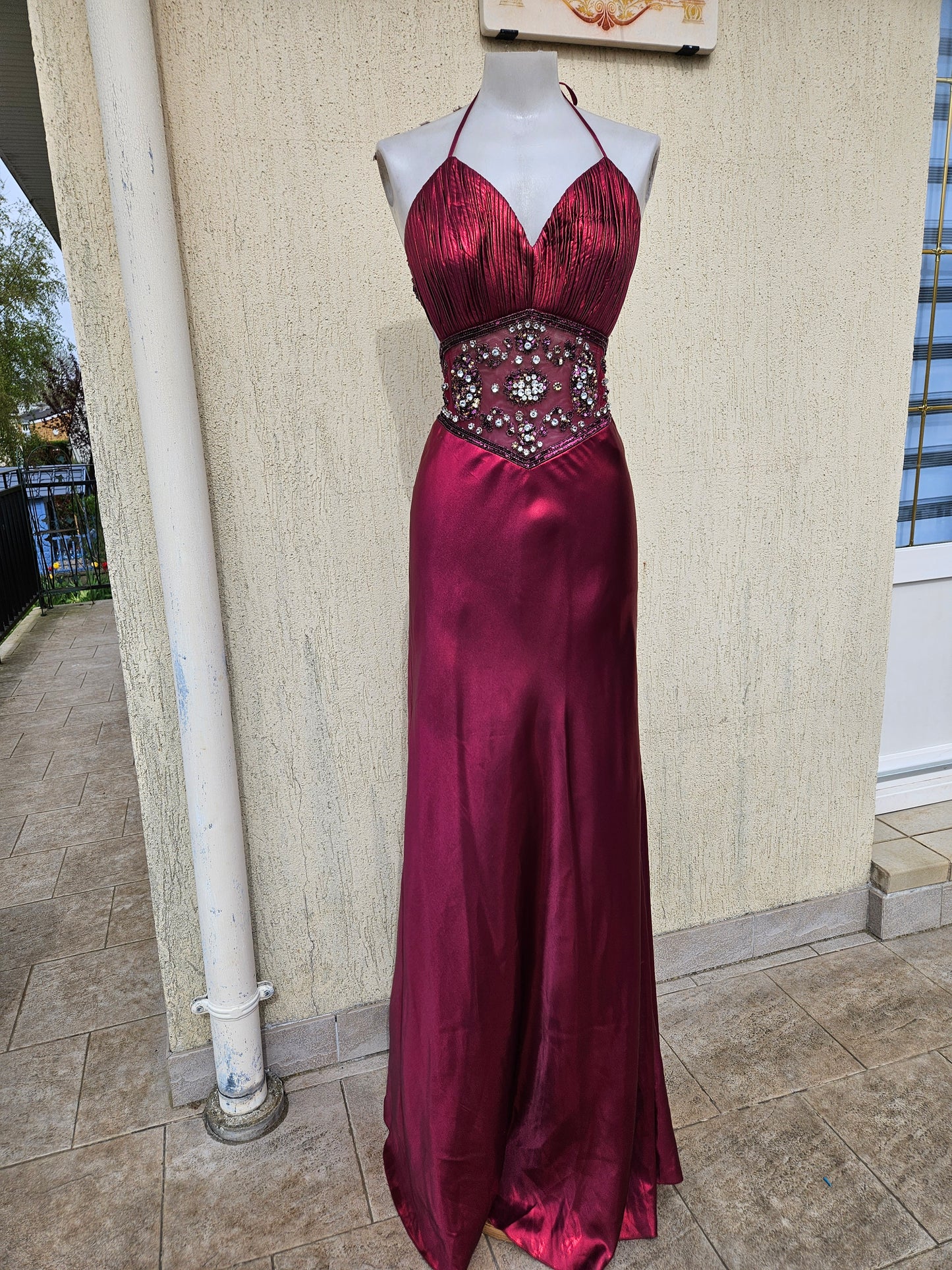 Maxi robe dos nu brodée