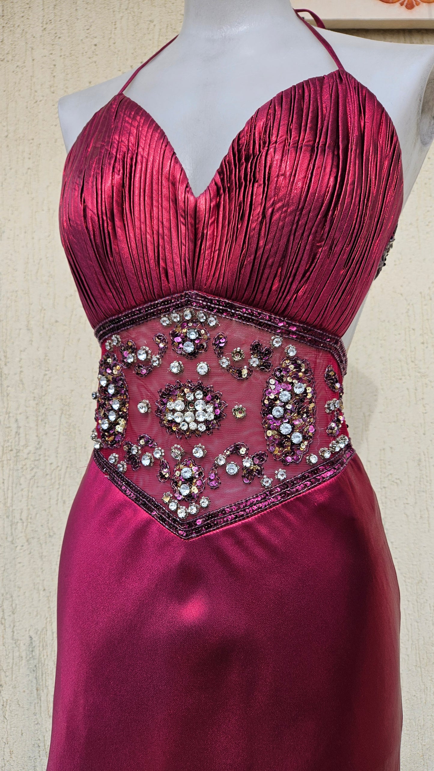Maxi robe dos nu brodée
