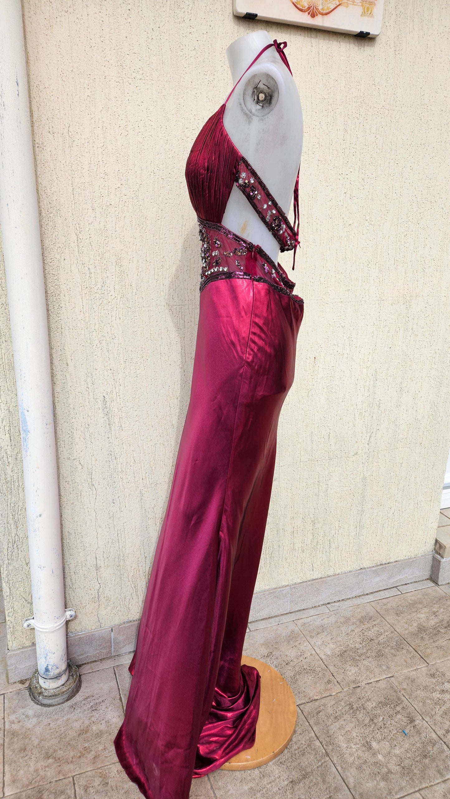 Maxi robe dos nu brodée