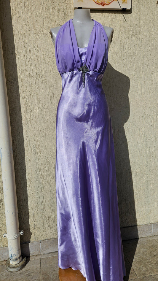 Robe satinée lila