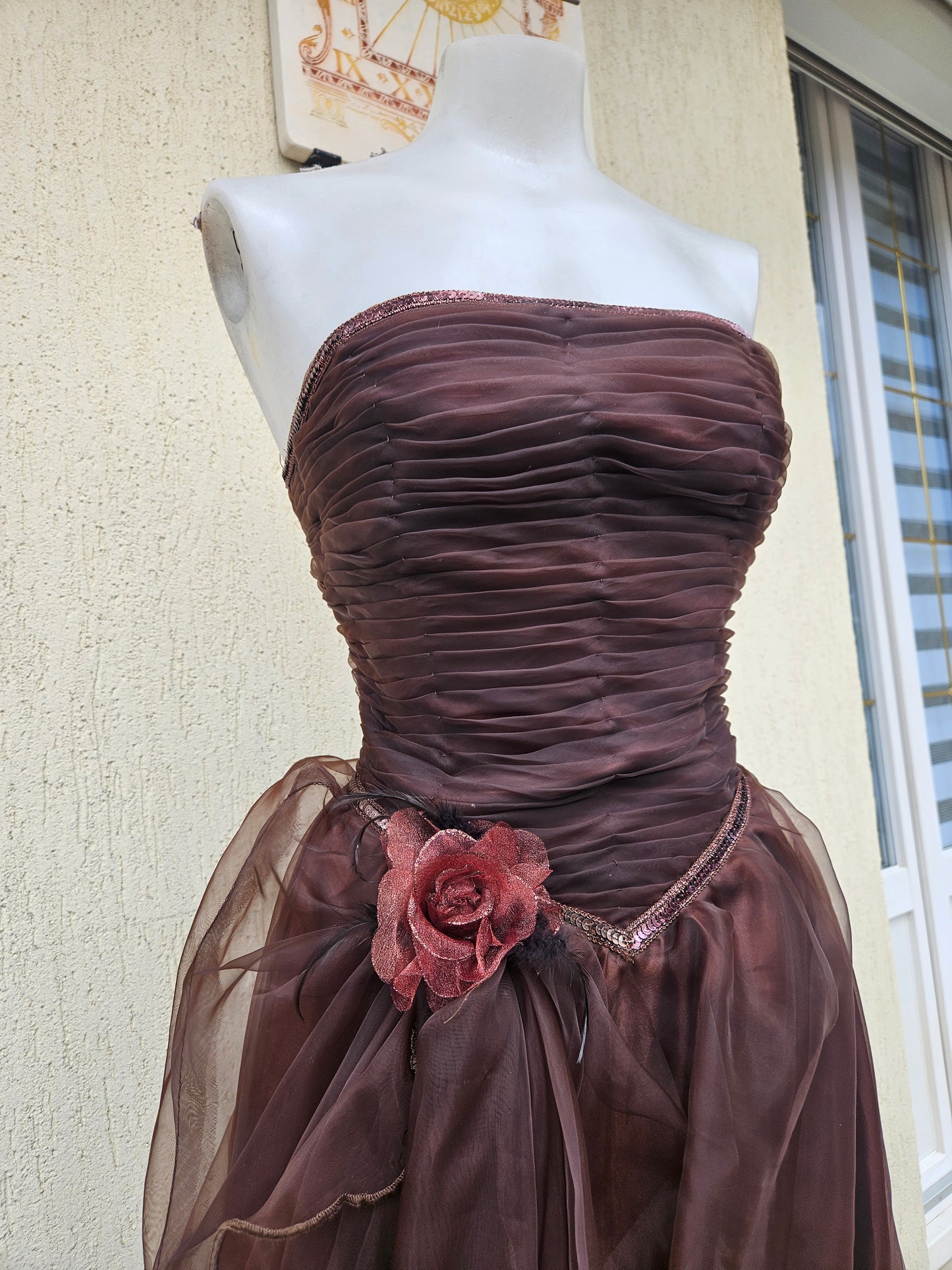 Robe bustier marron