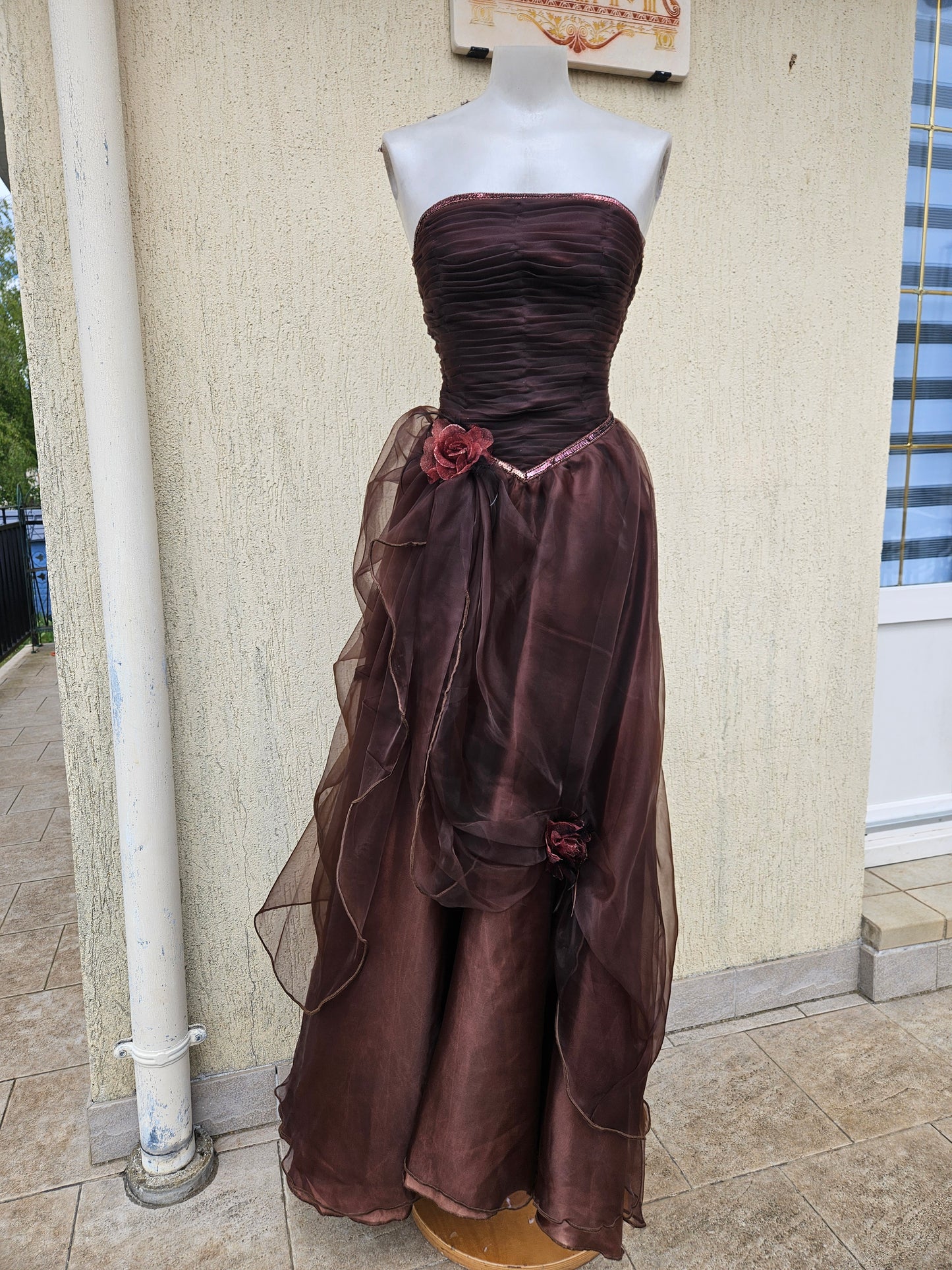 Robe bustier marron