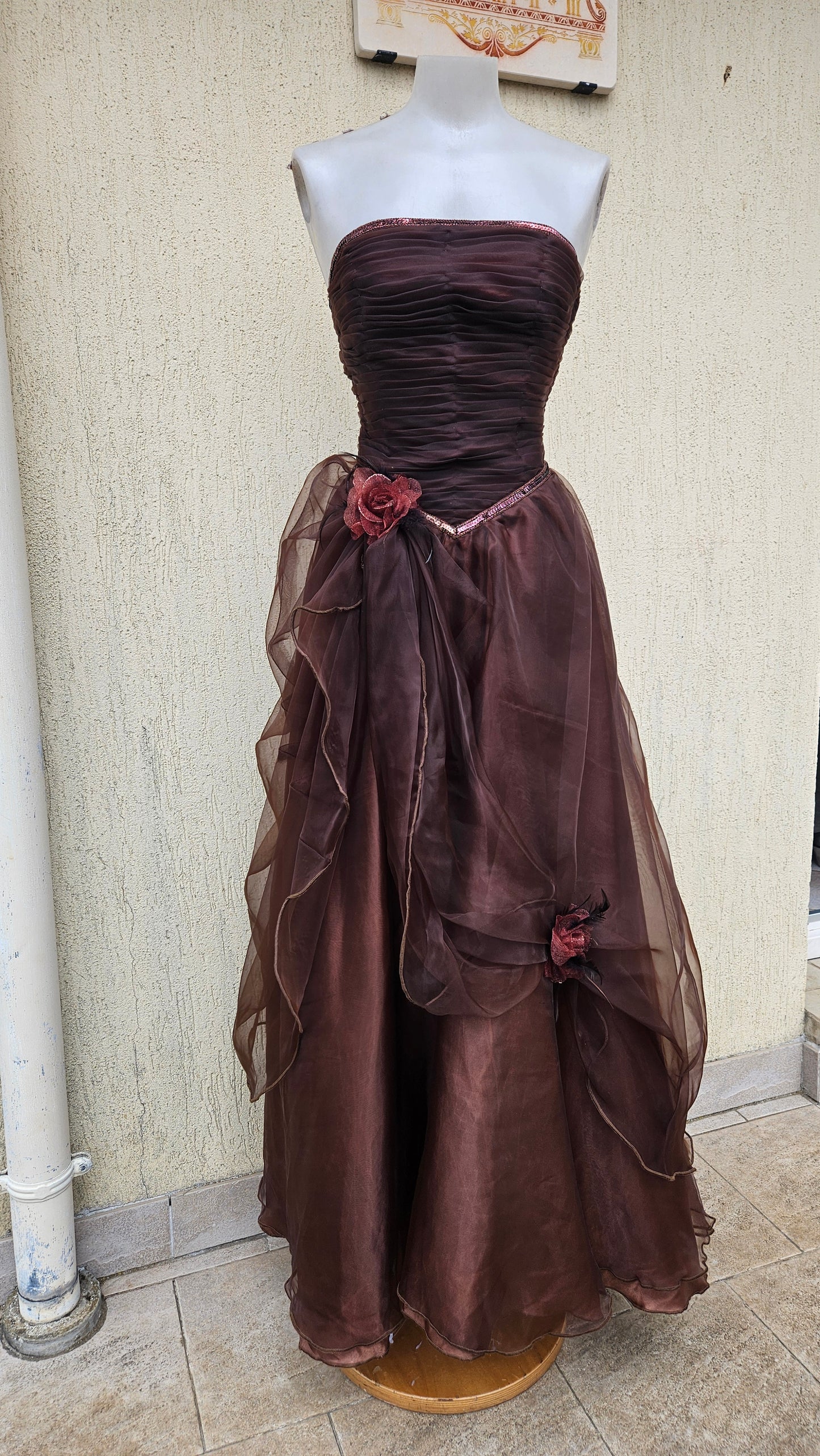 Robe bustier marron