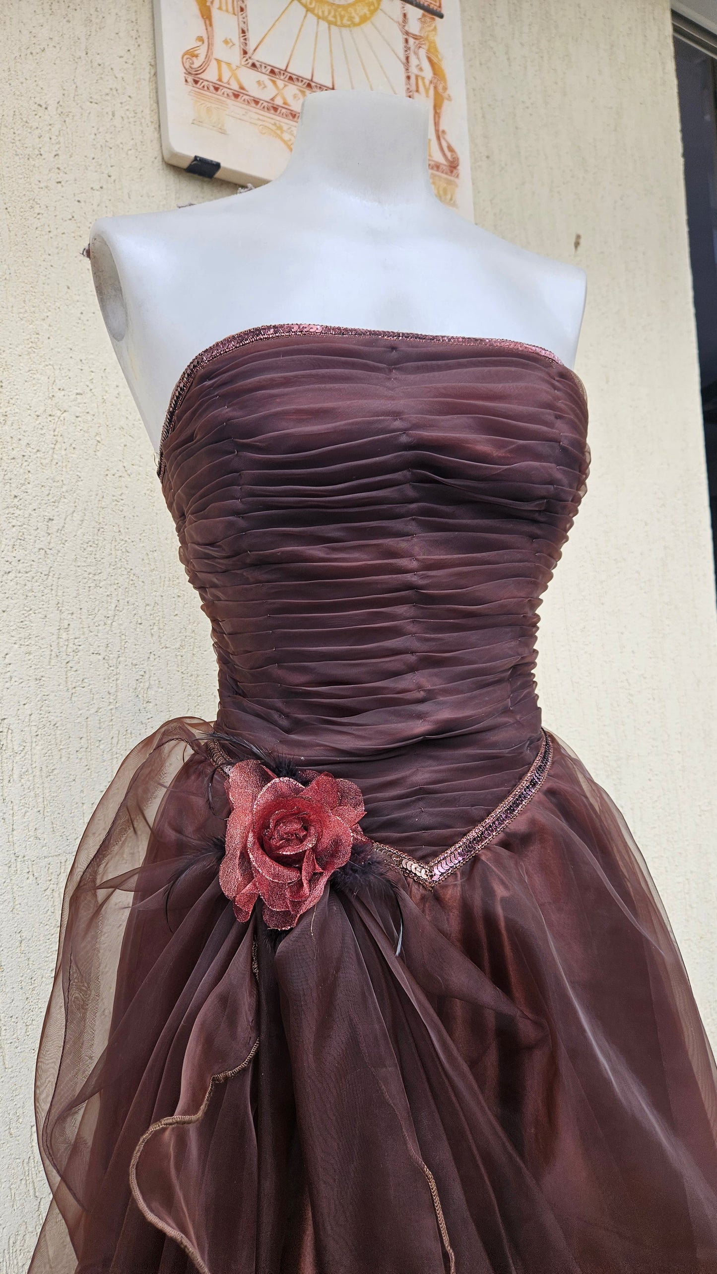 Robe bustier marron