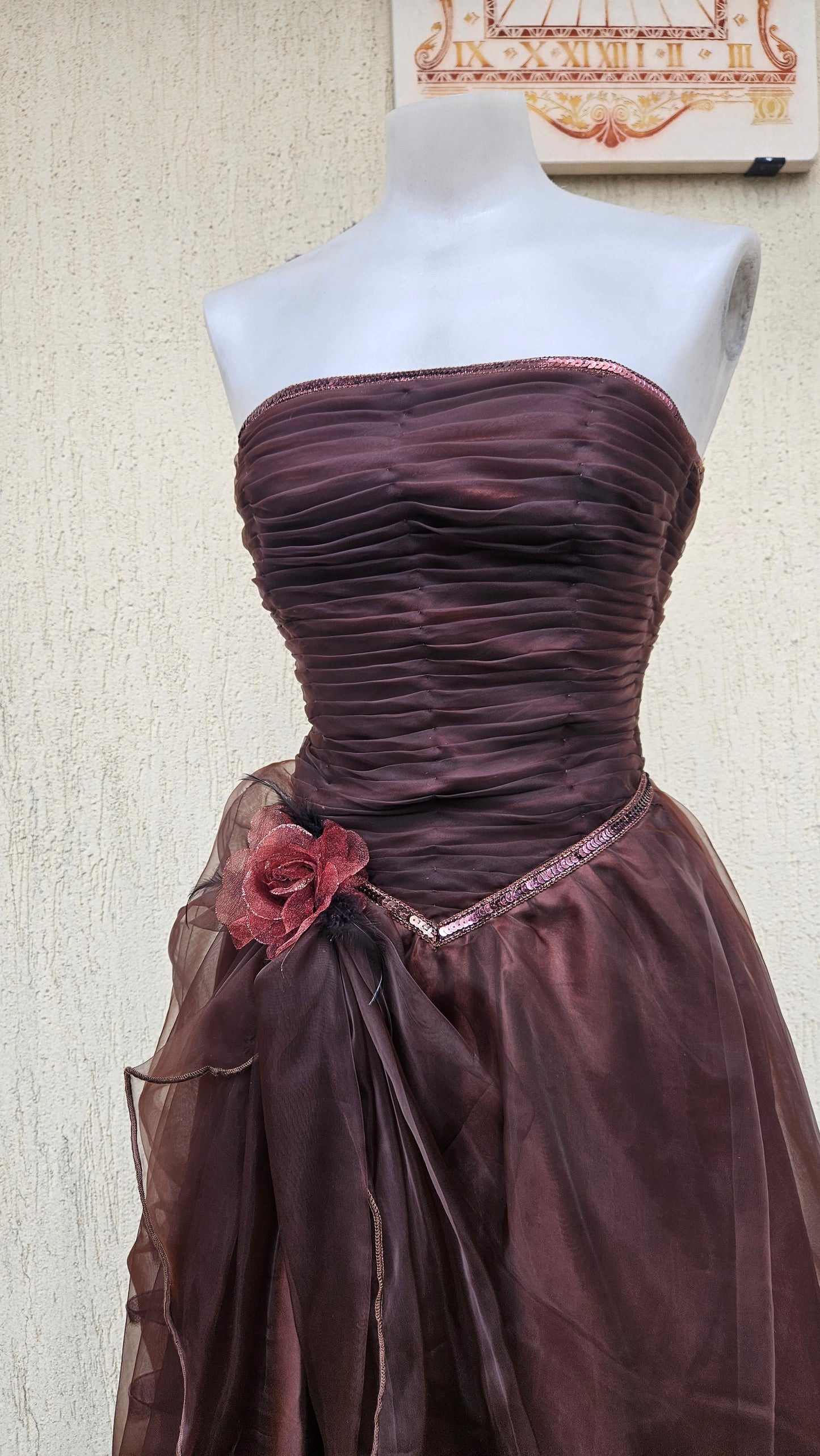 Robe bustier marron