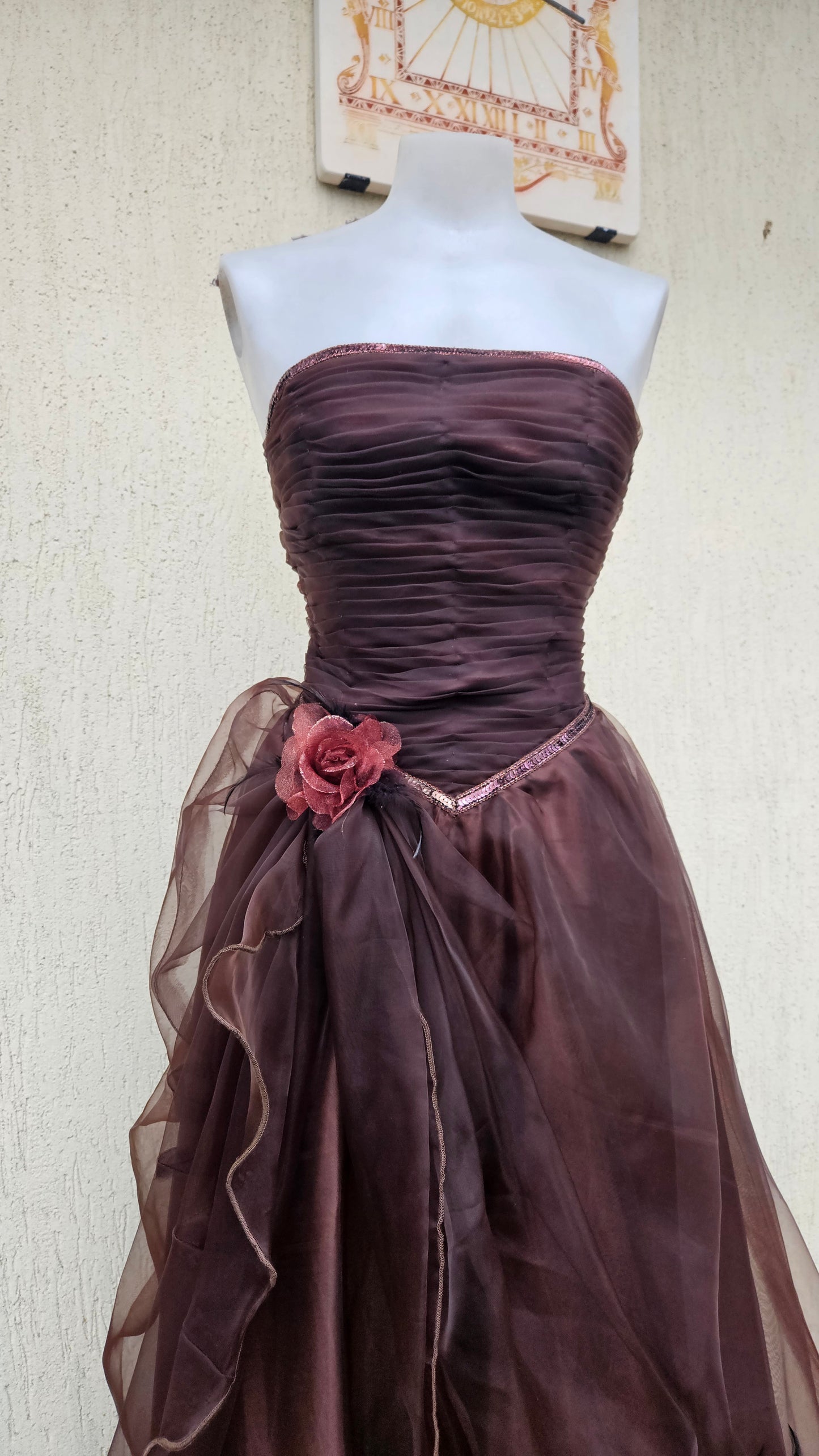 Robe bustier marron