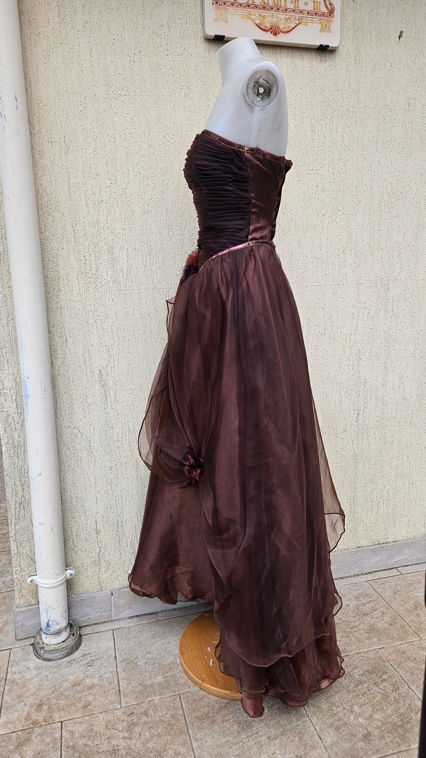 Robe bustier marron