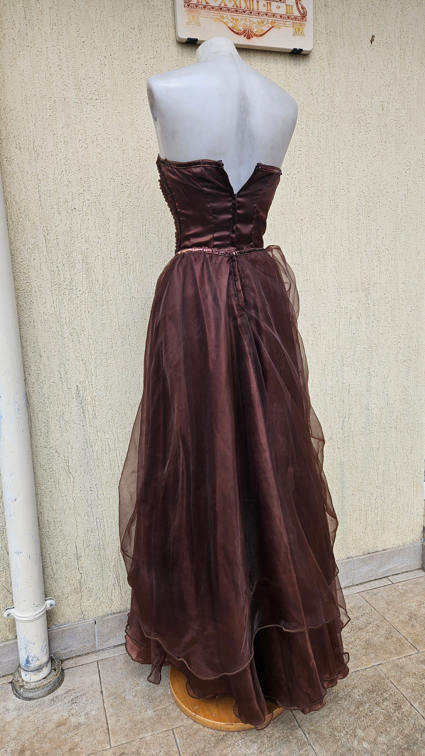 Robe bustier marron