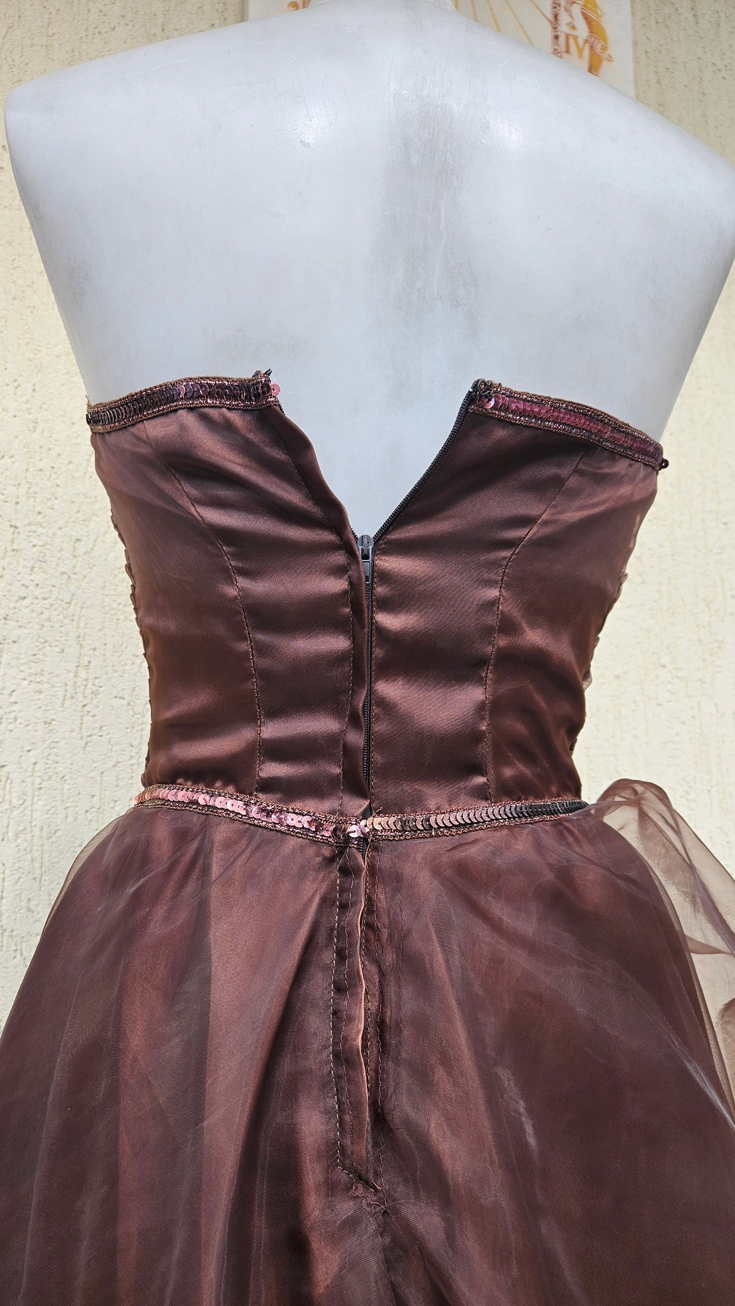 Robe bustier marron