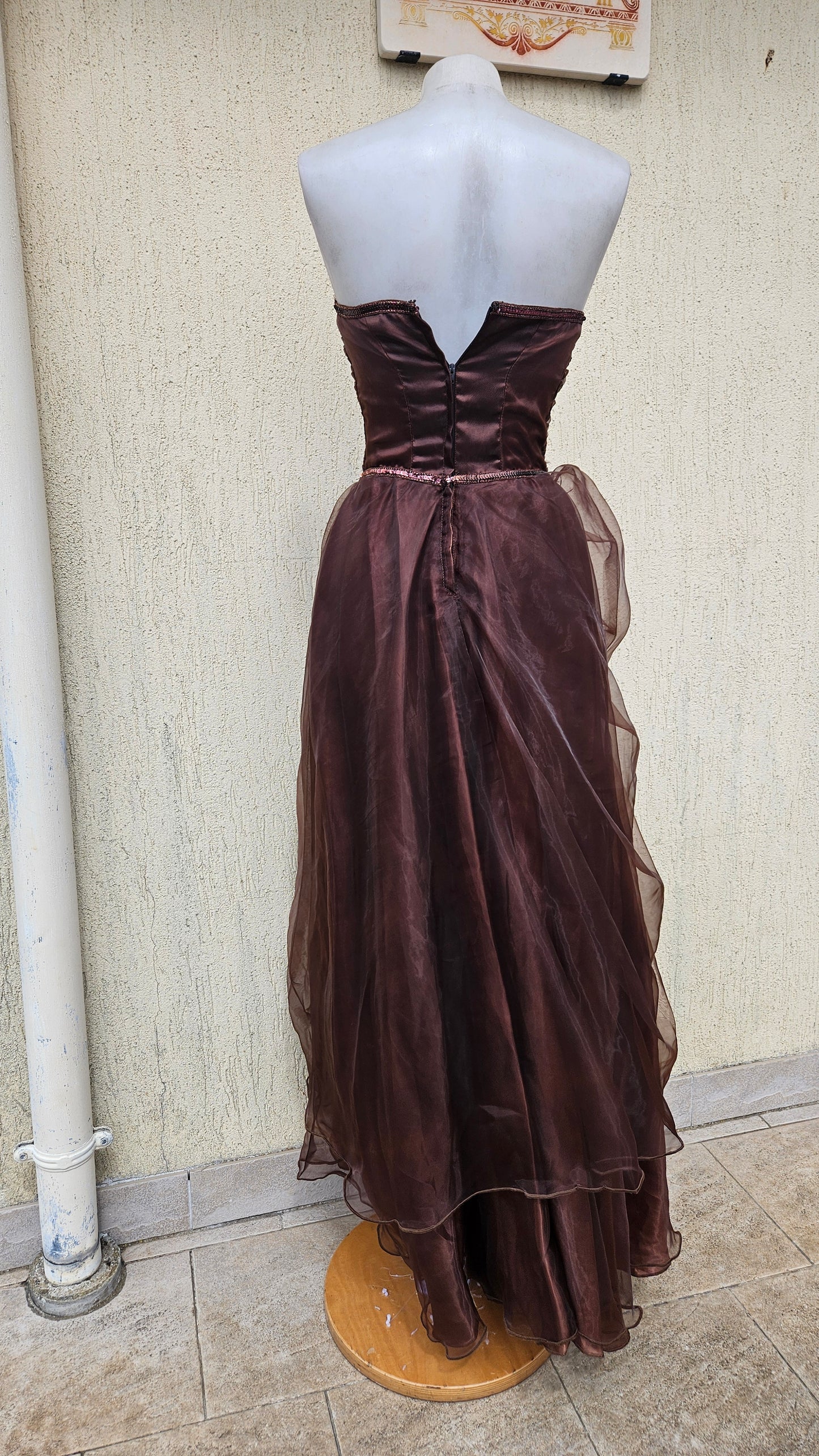 Robe bustier marron