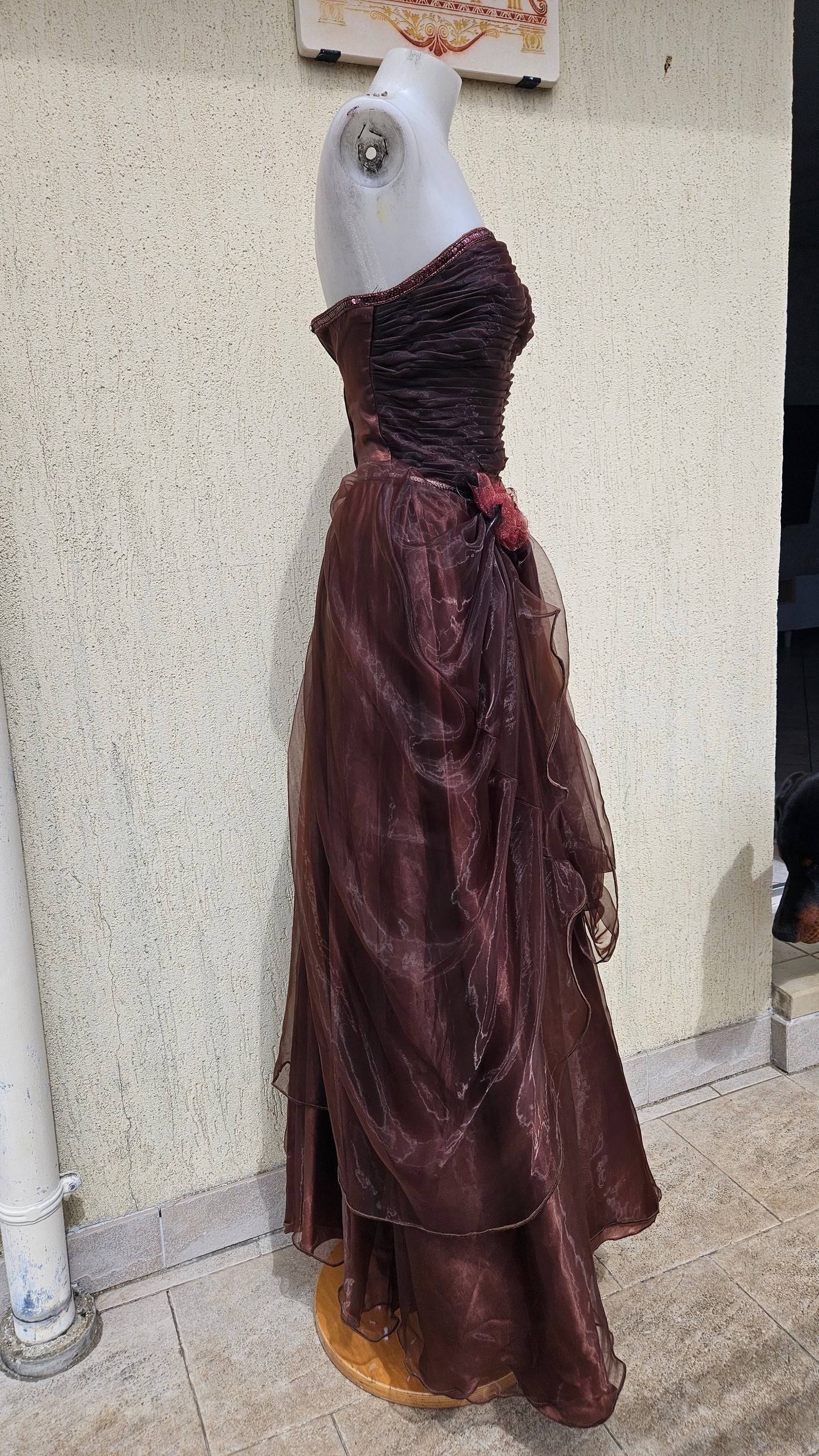 Robe bustier marron
