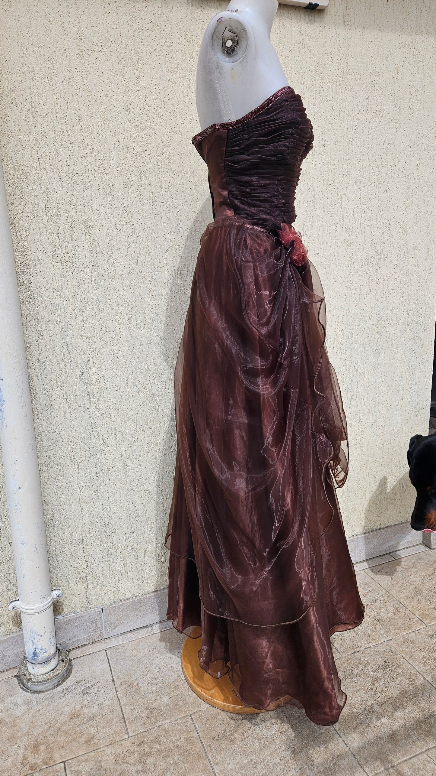 Robe bustier marron