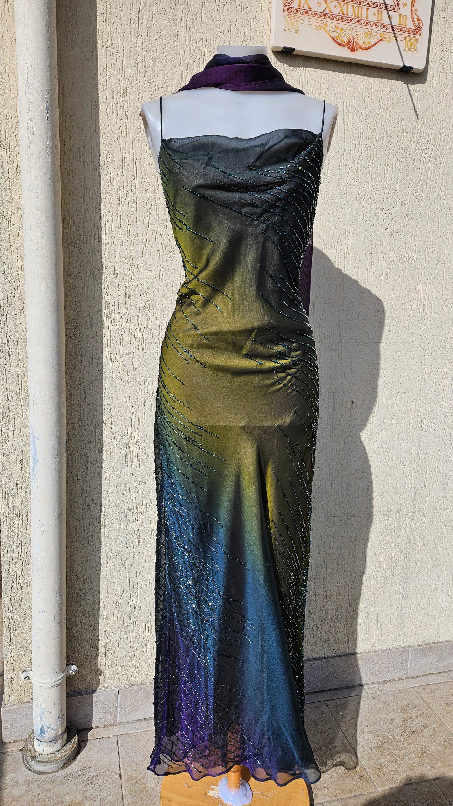 Robe dégradée brodée