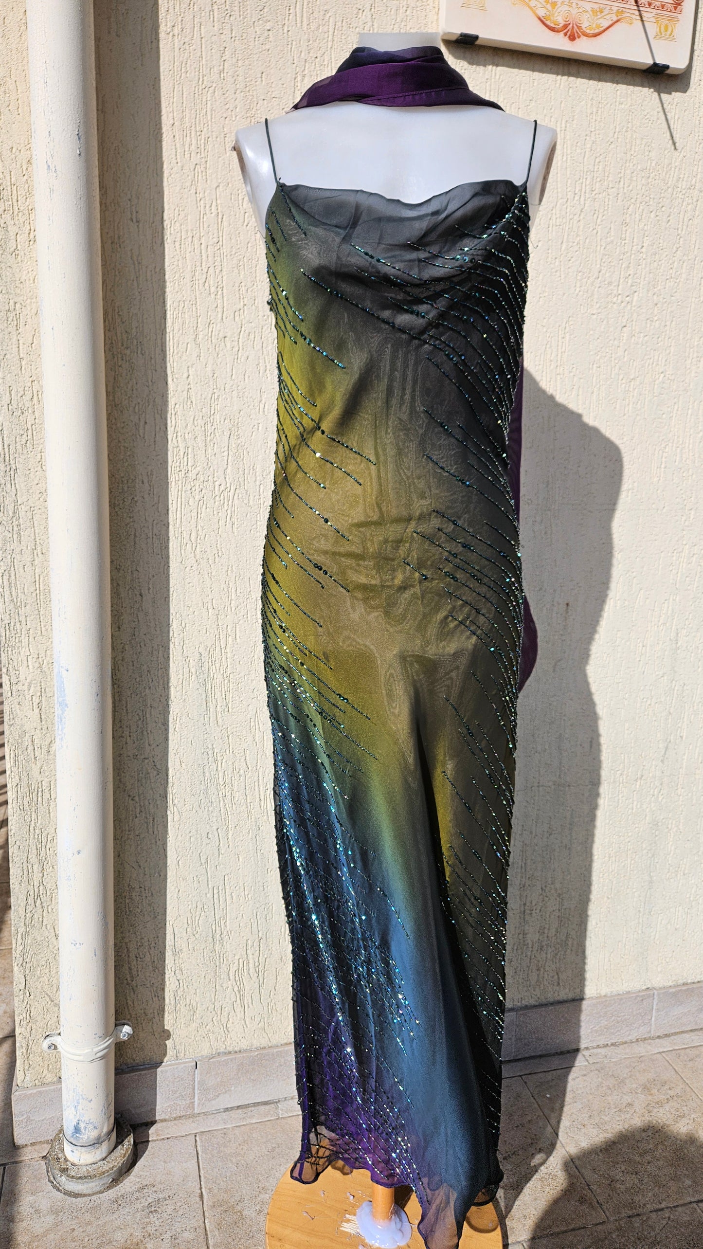 Robe dégradée brodée