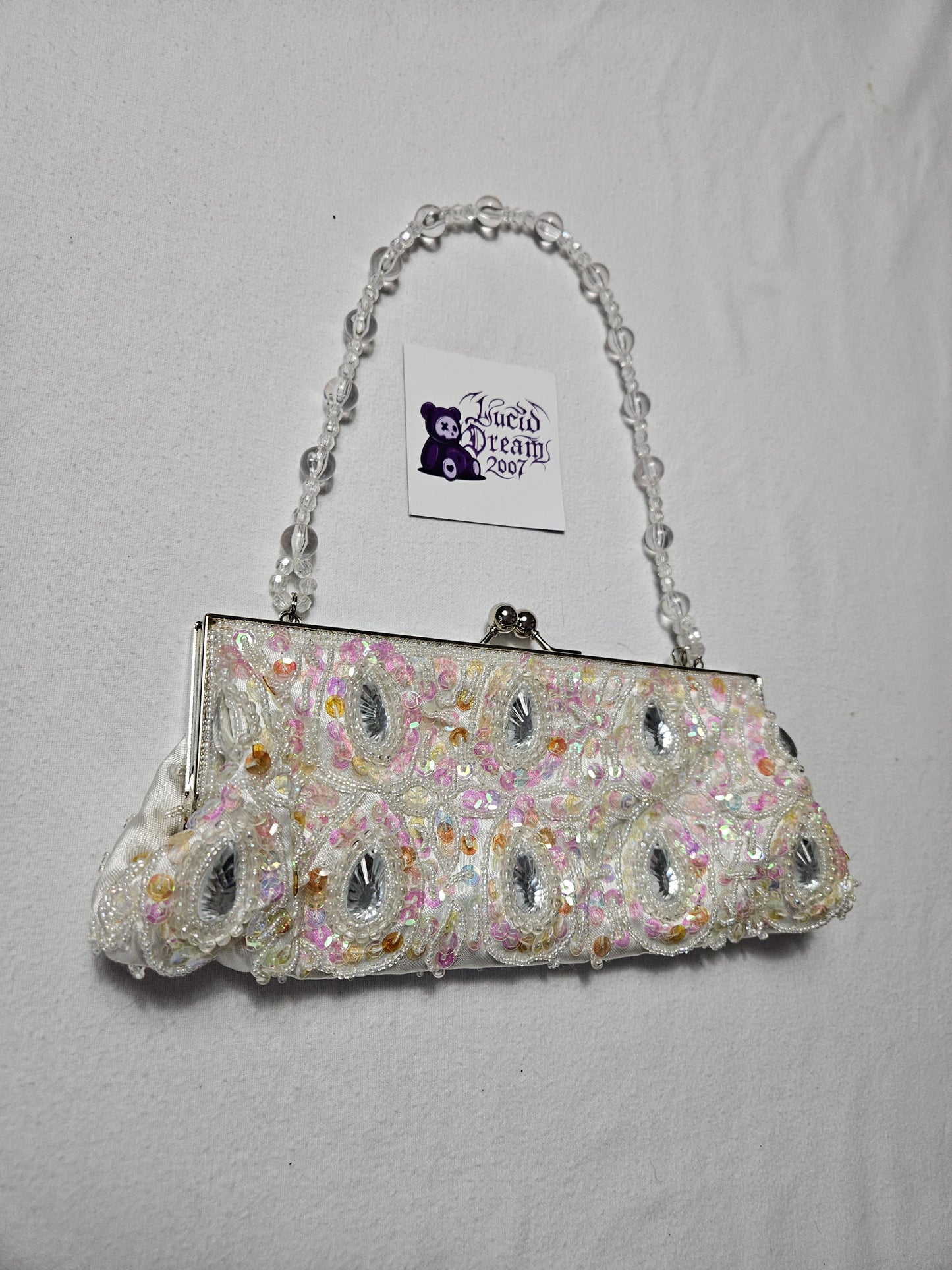Bolso pequeño blanco bordado