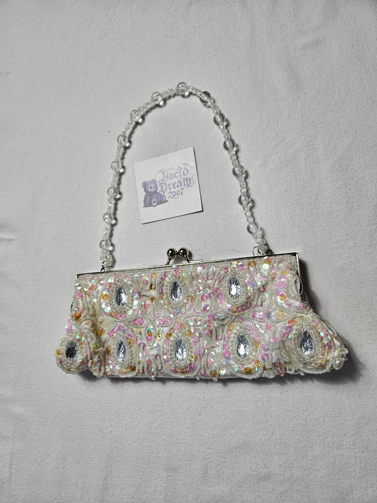 Bolso pequeño blanco bordado