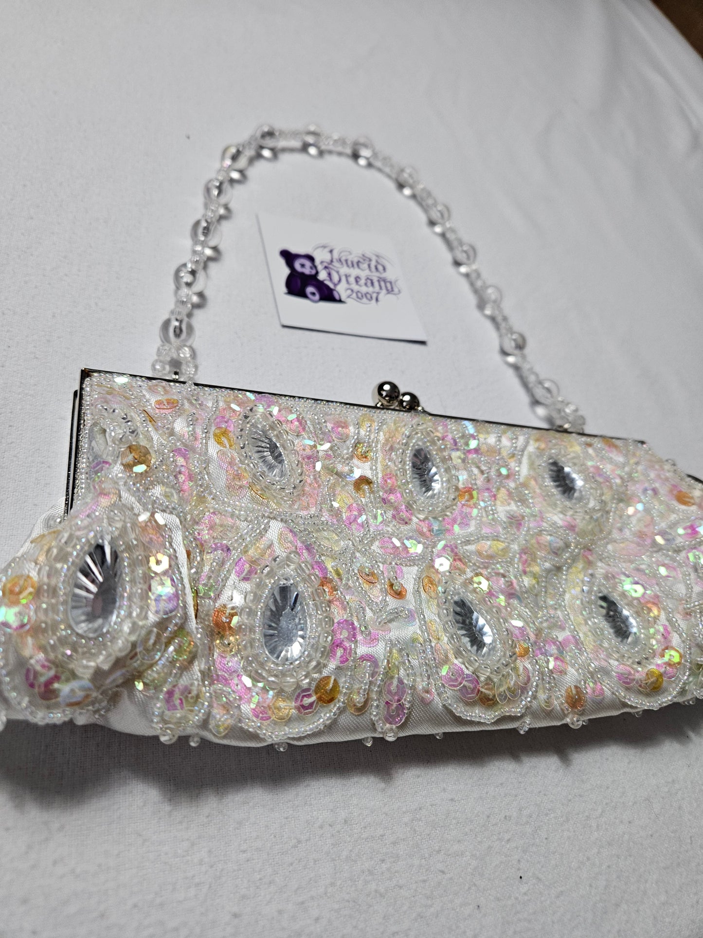 Bolso pequeño blanco bordado