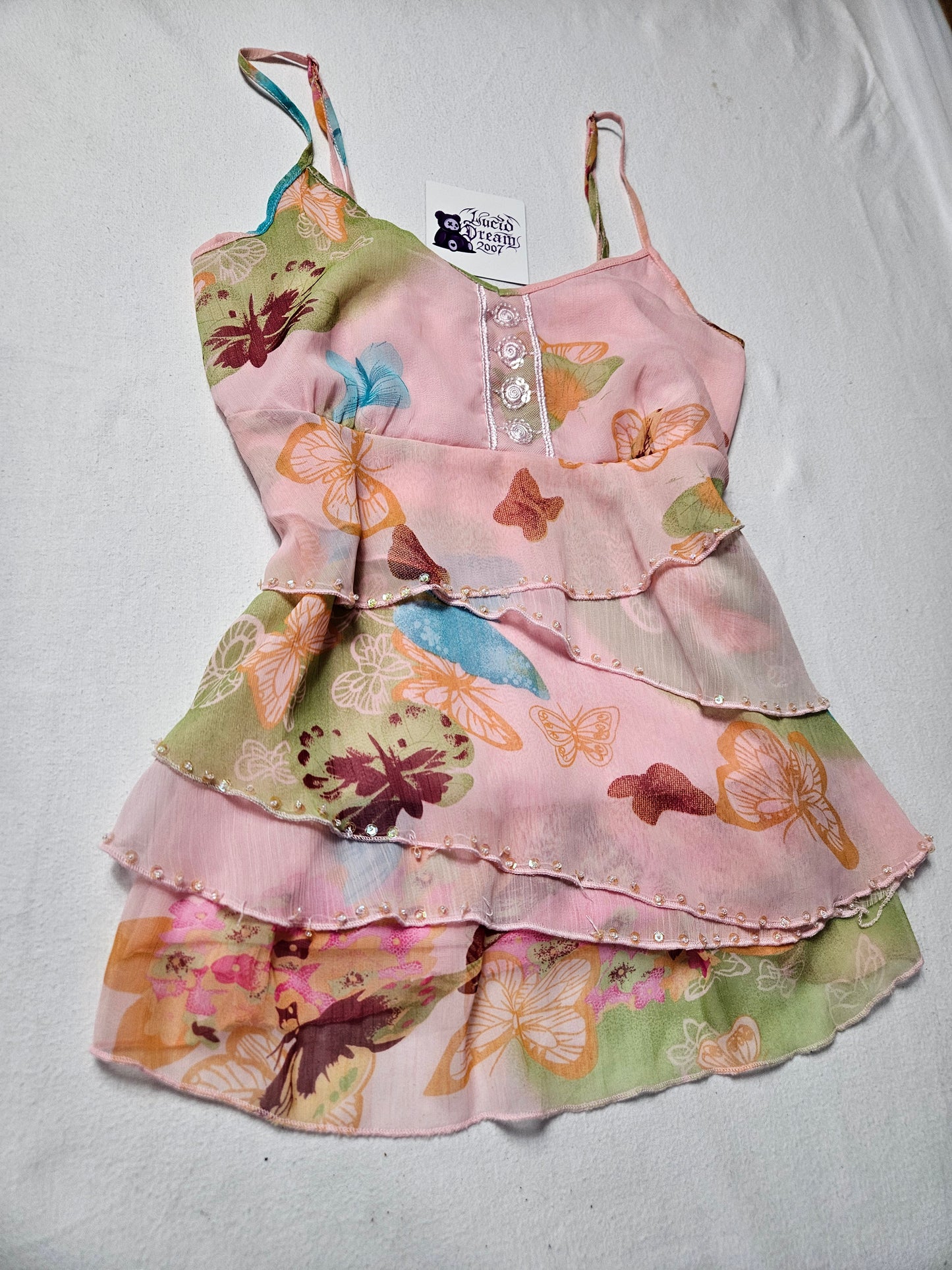 Haut en voile motif papillon