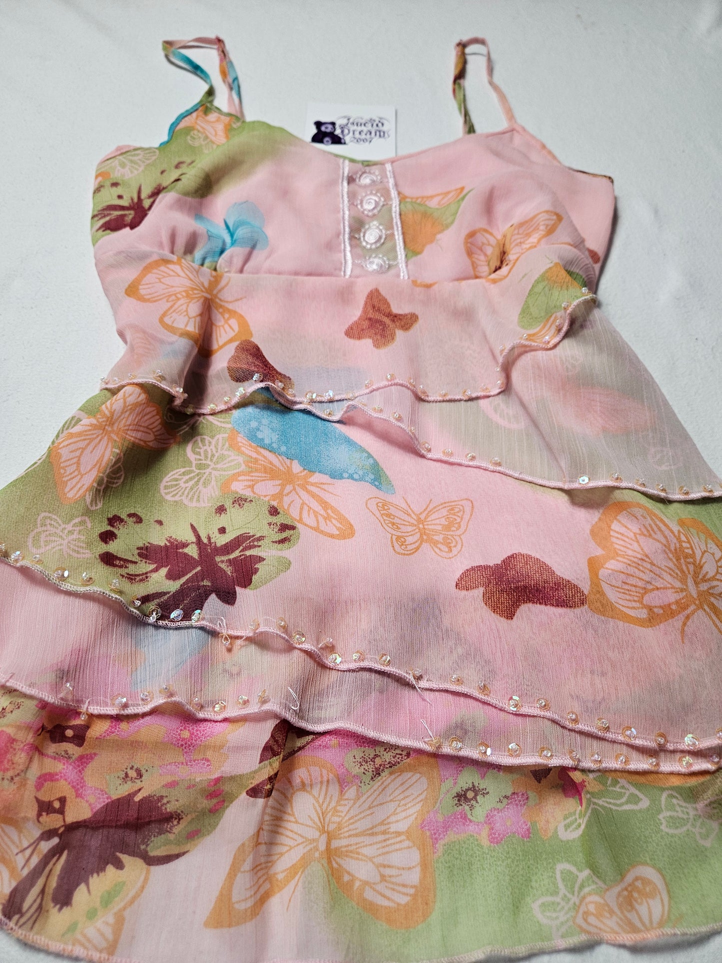 Haut en voile motif papillon