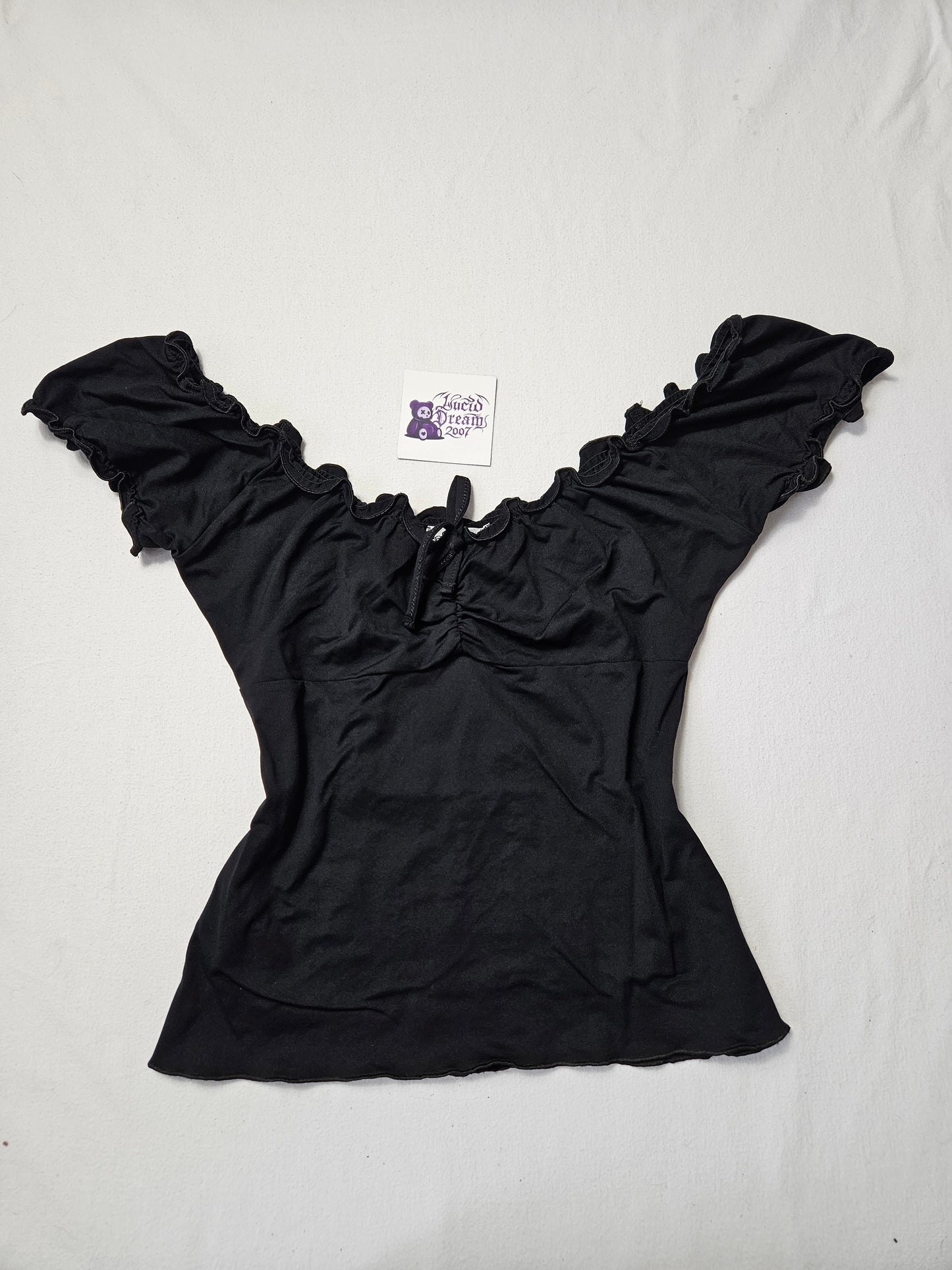 Black bardot high neck
