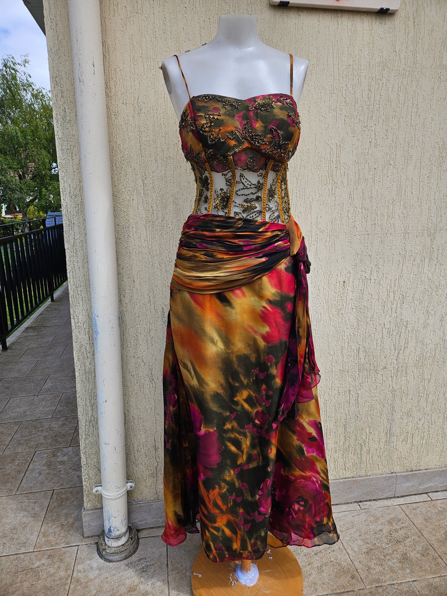 Vestido de voile bordado