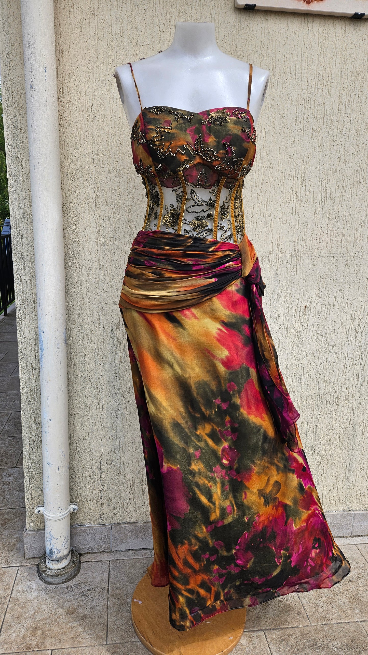 Vestido de voile bordado