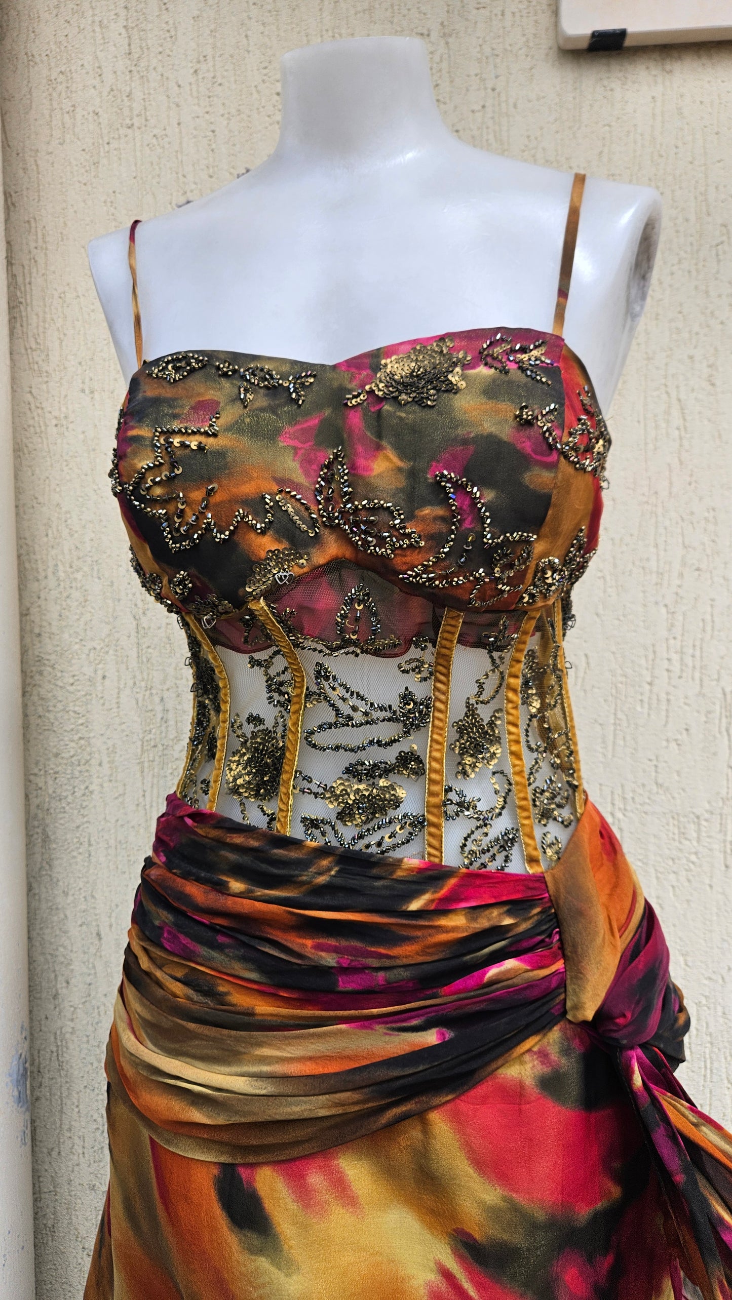 Vestido de voile bordado