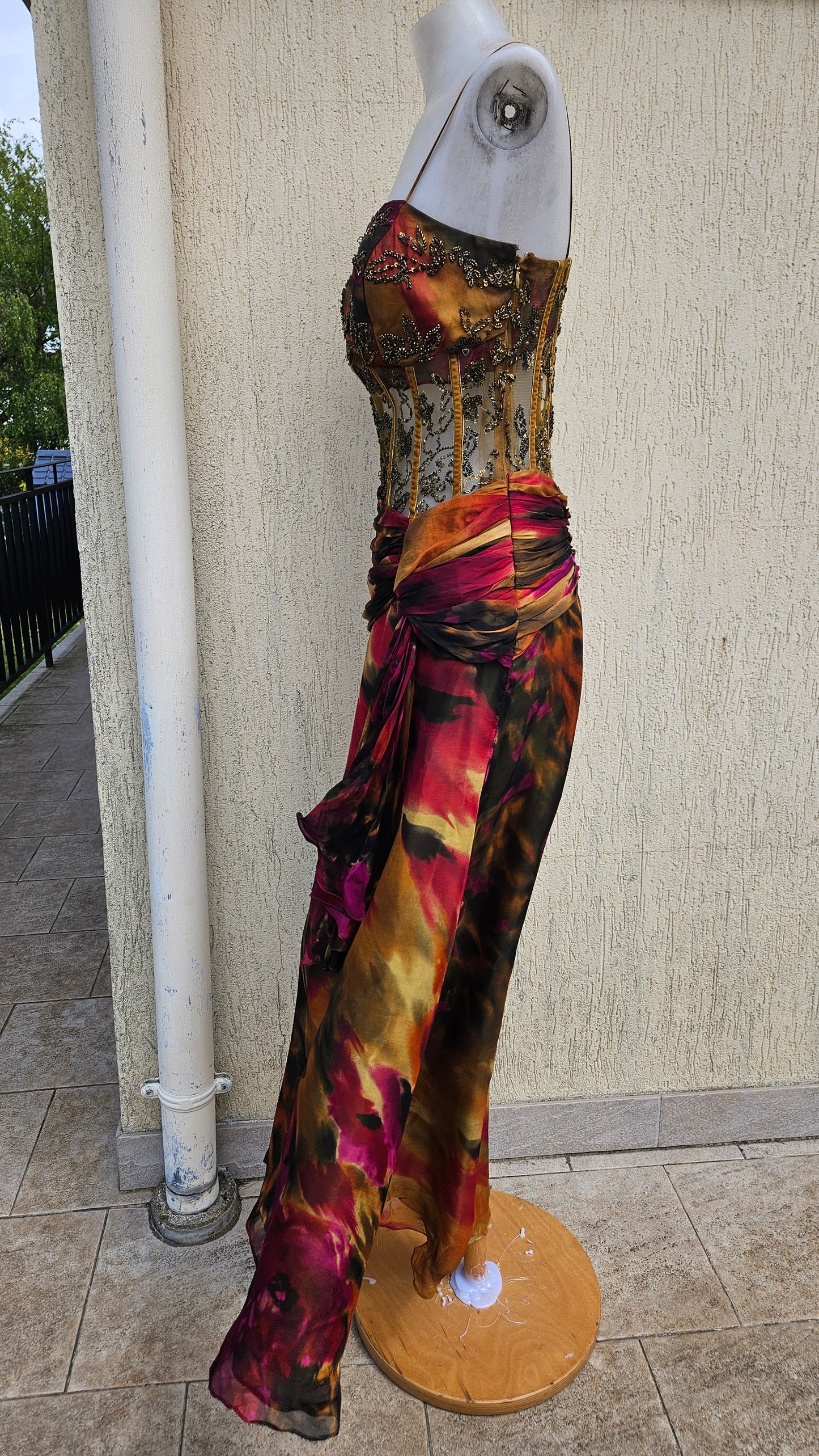 Vestido de voile bordado