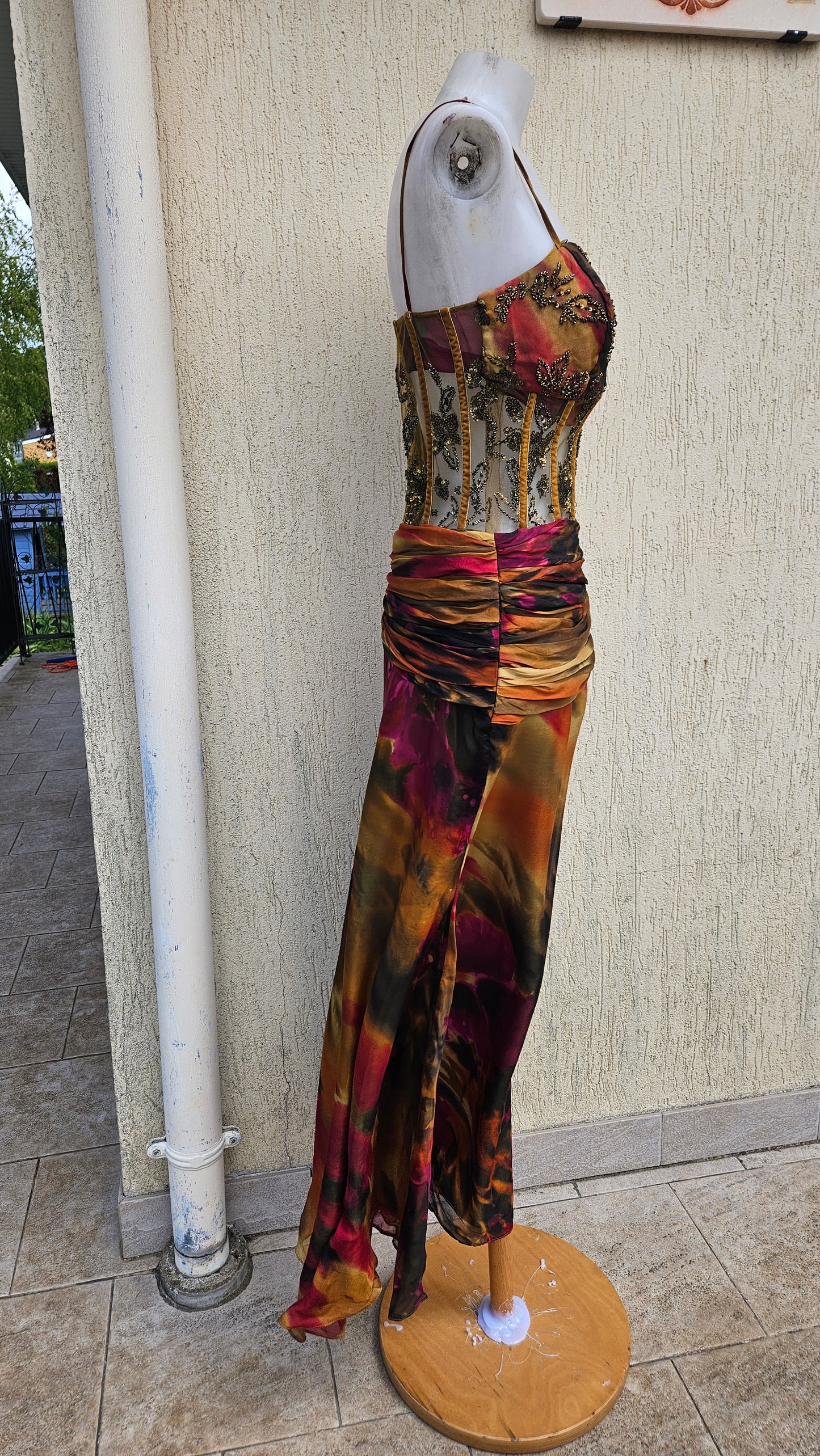 Vestido de voile bordado