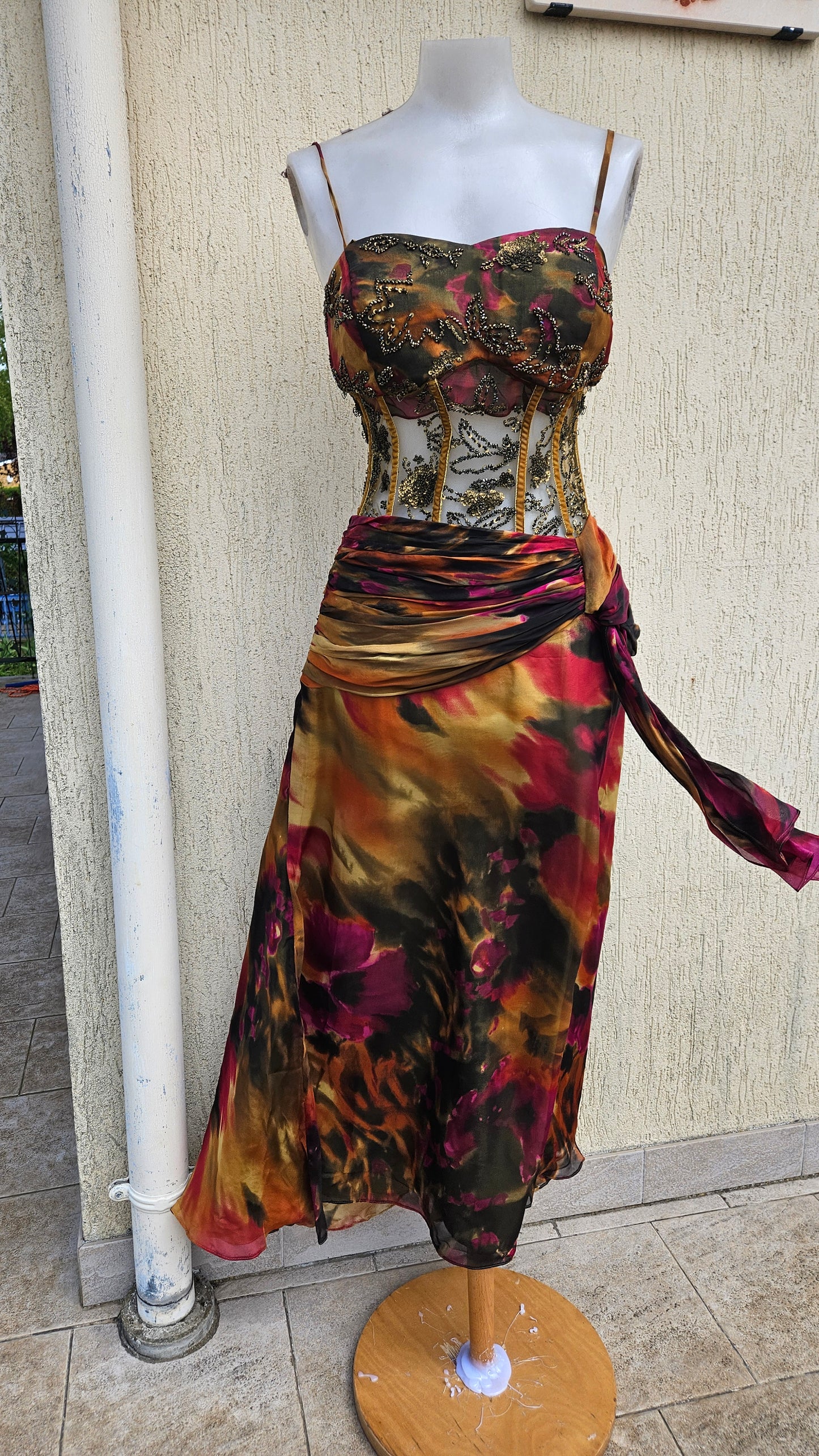 Vestido de voile bordado