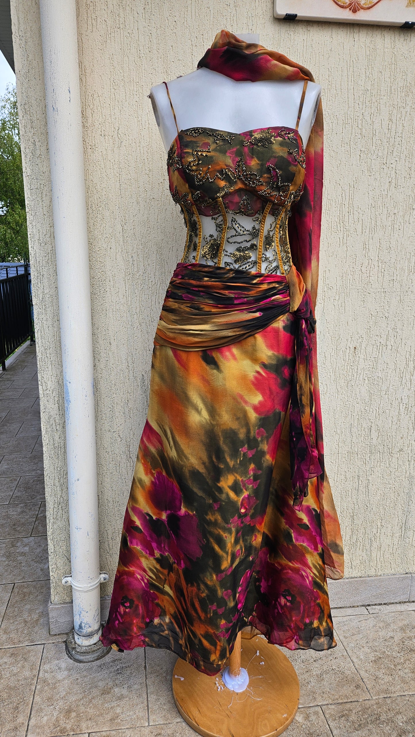 Vestido de voile bordado