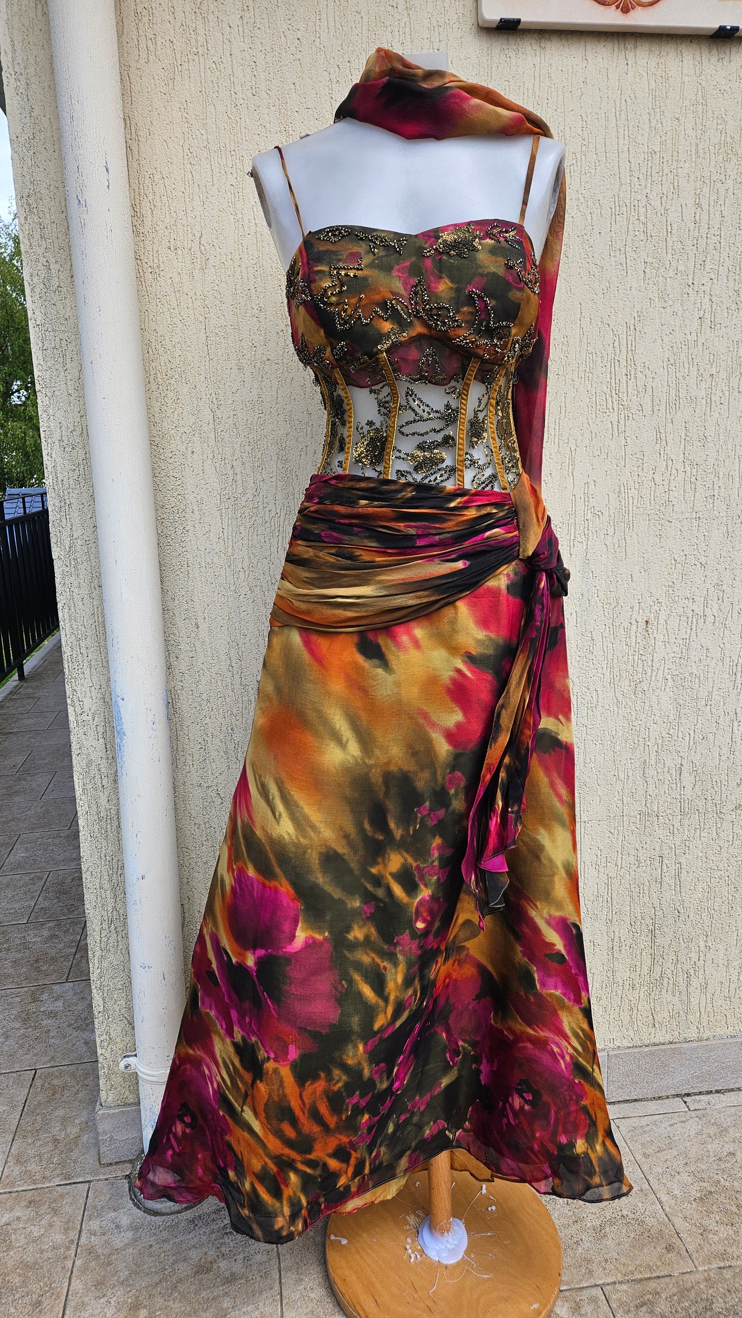 Vestido de voile bordado