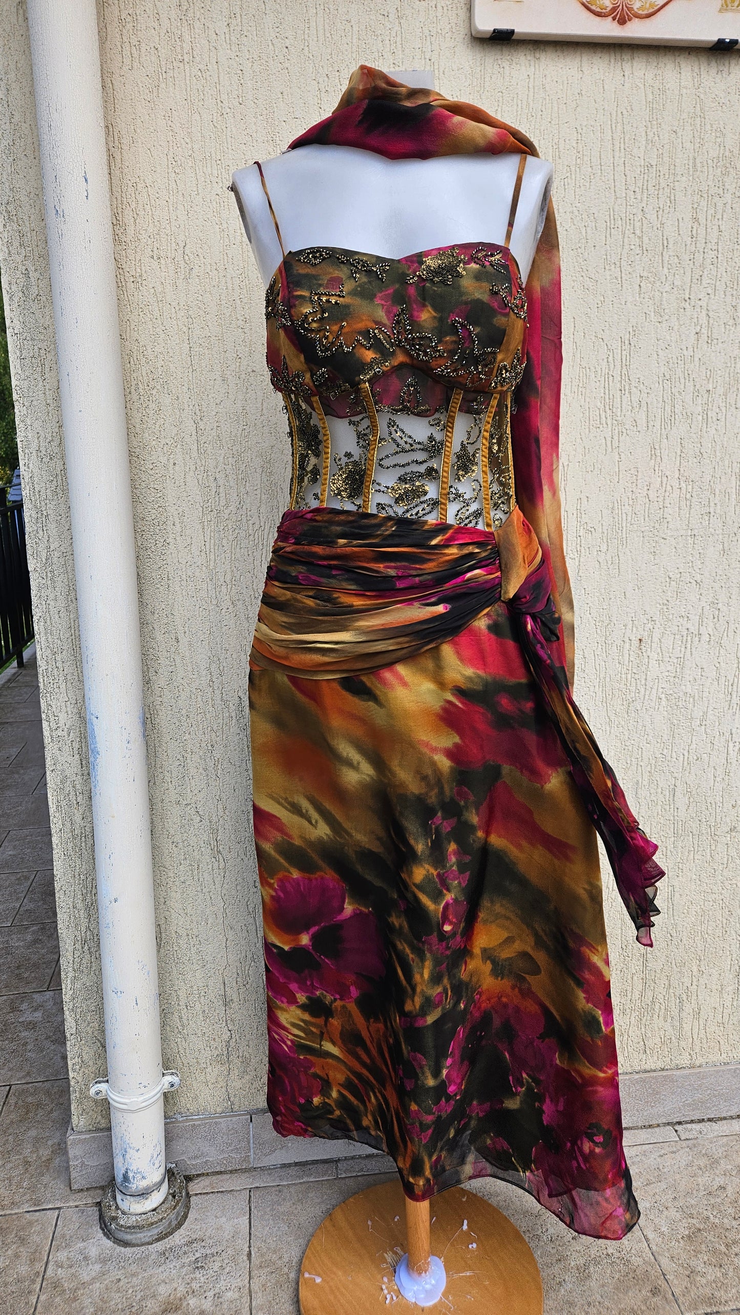 Vestido de voile bordado
