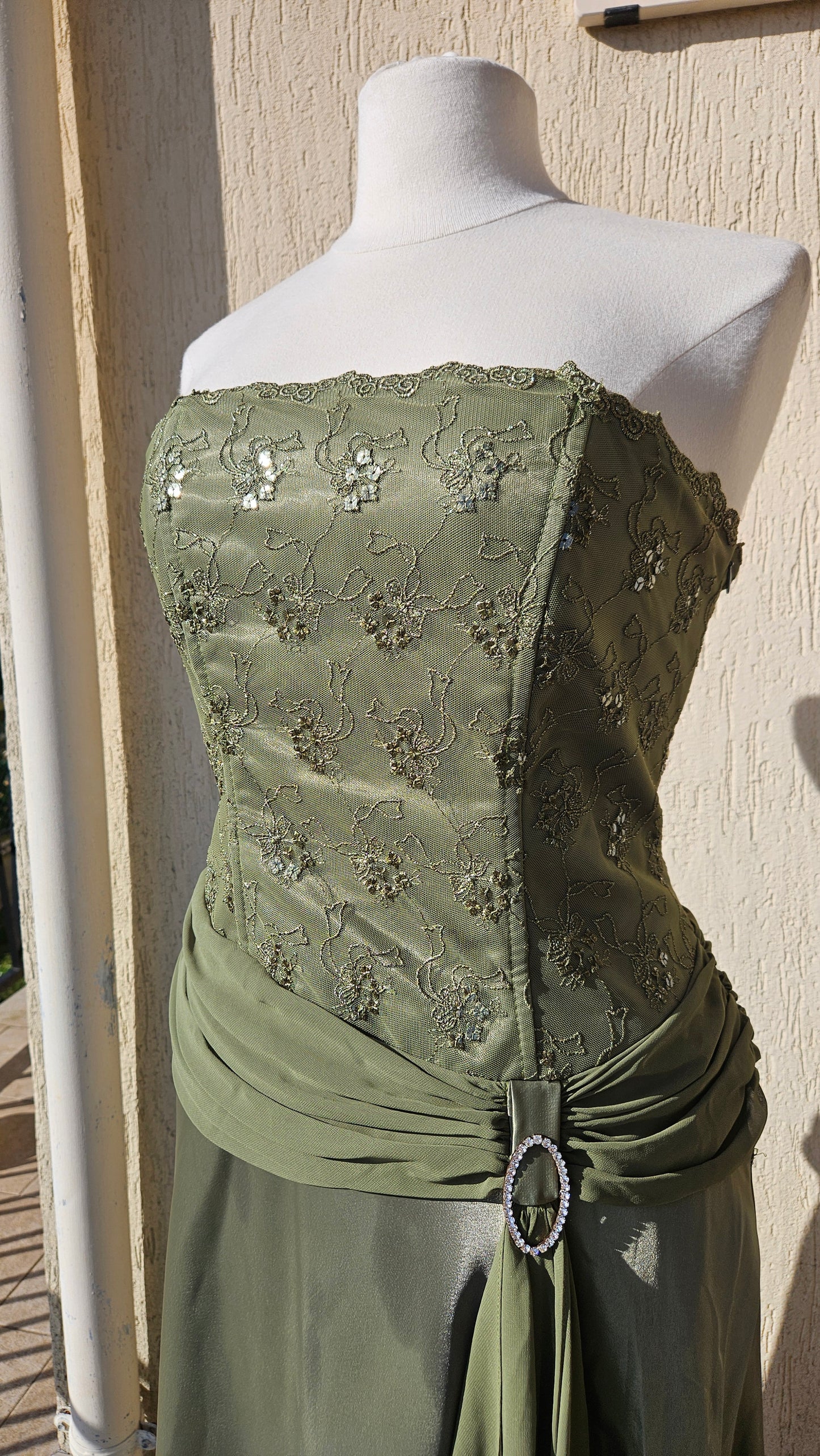 Robe bustier kaki