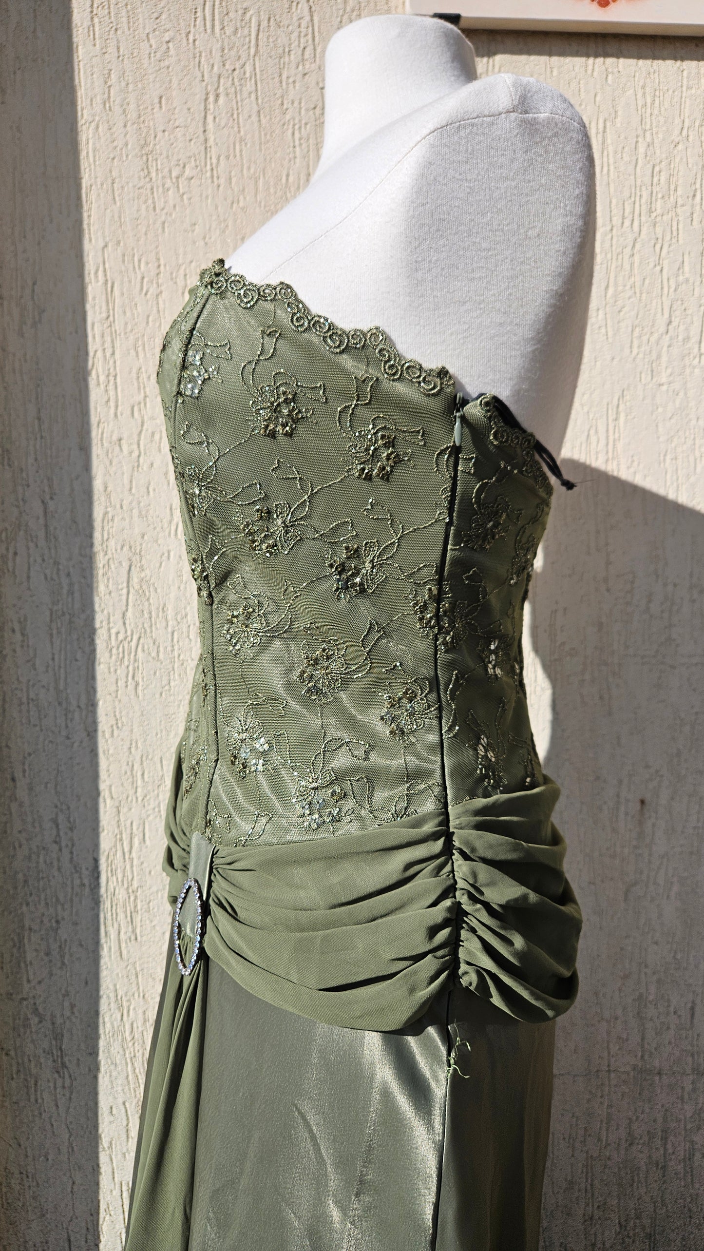 Robe bustier kaki