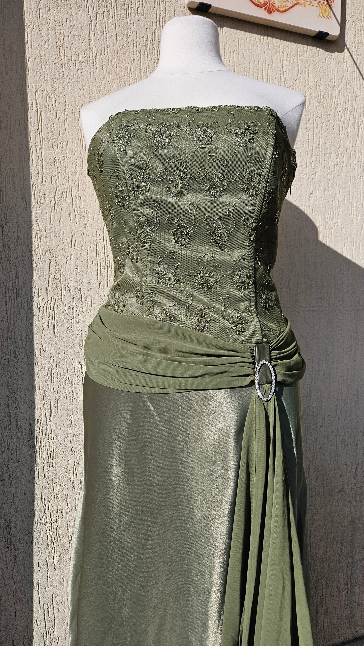 Robe bustier kaki