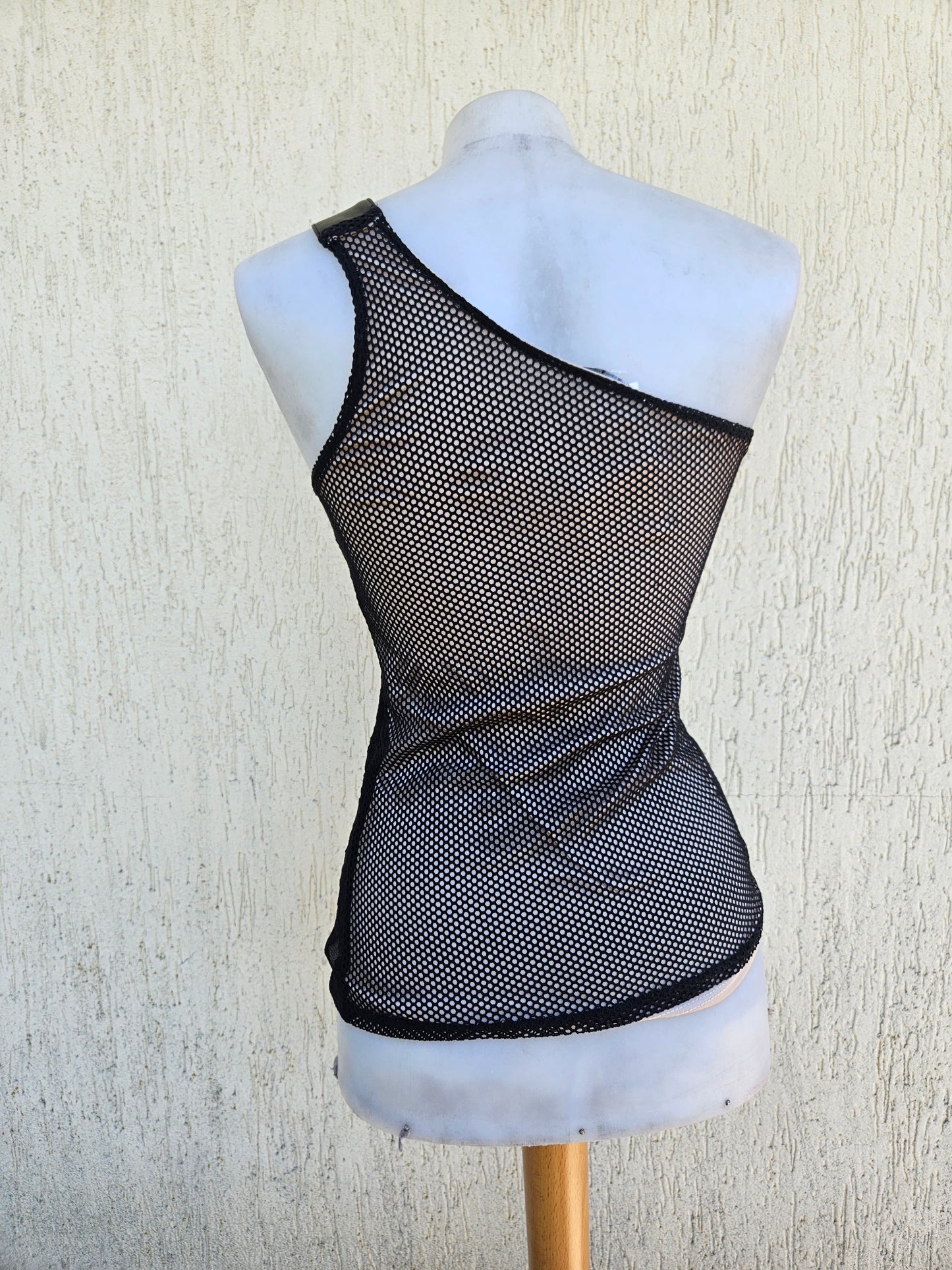 Haut asymétrique motif résille