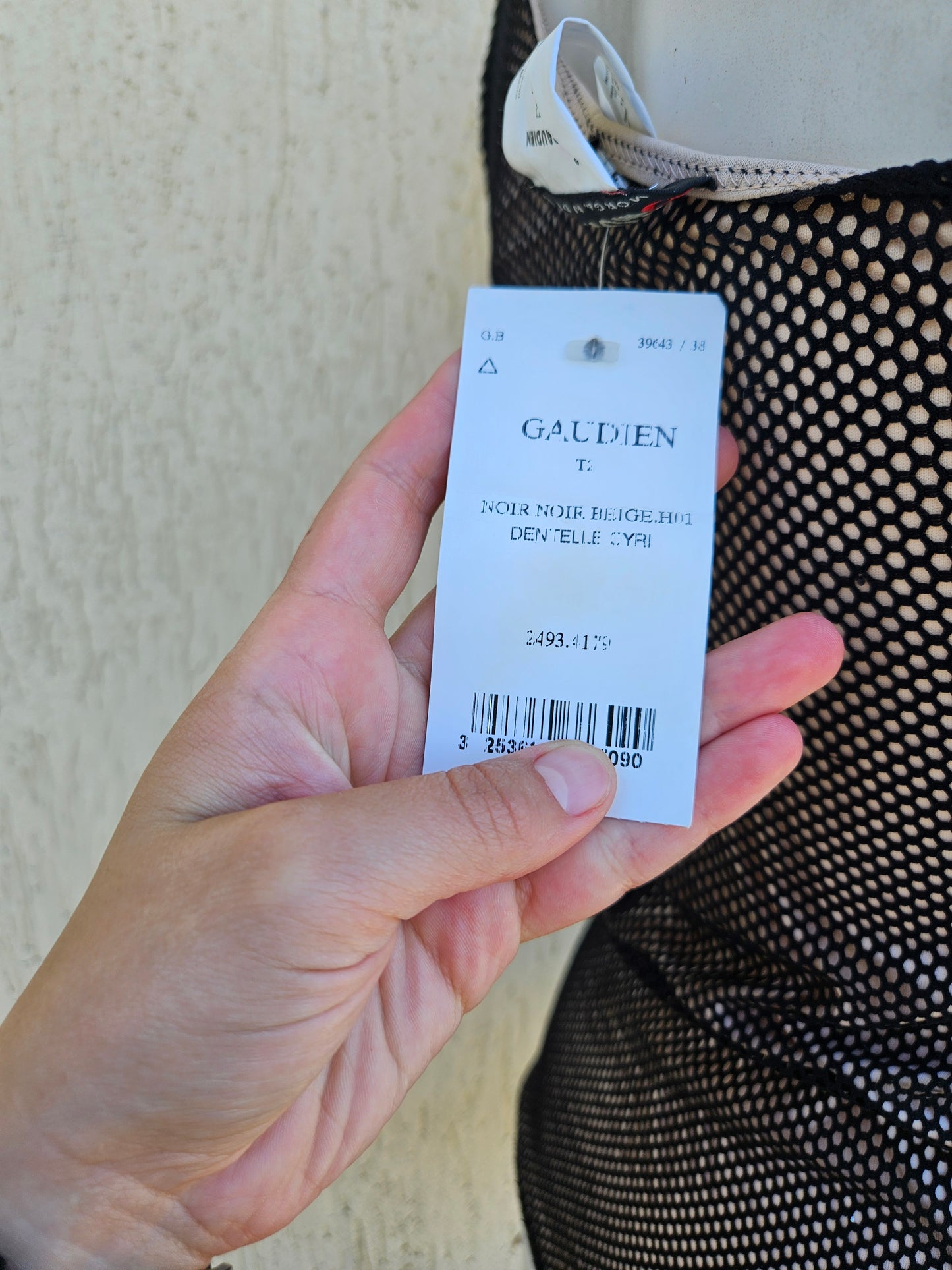 Haut asymétrique motif résille
