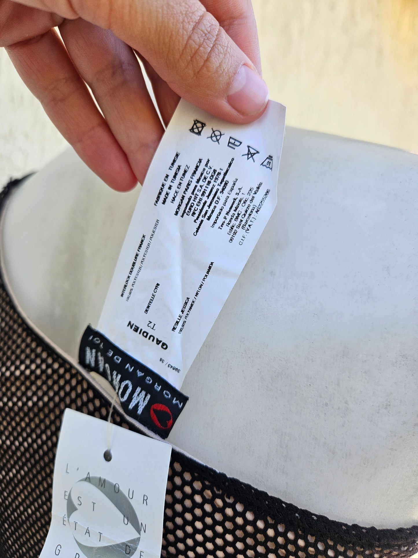 Haut asymétrique motif résille