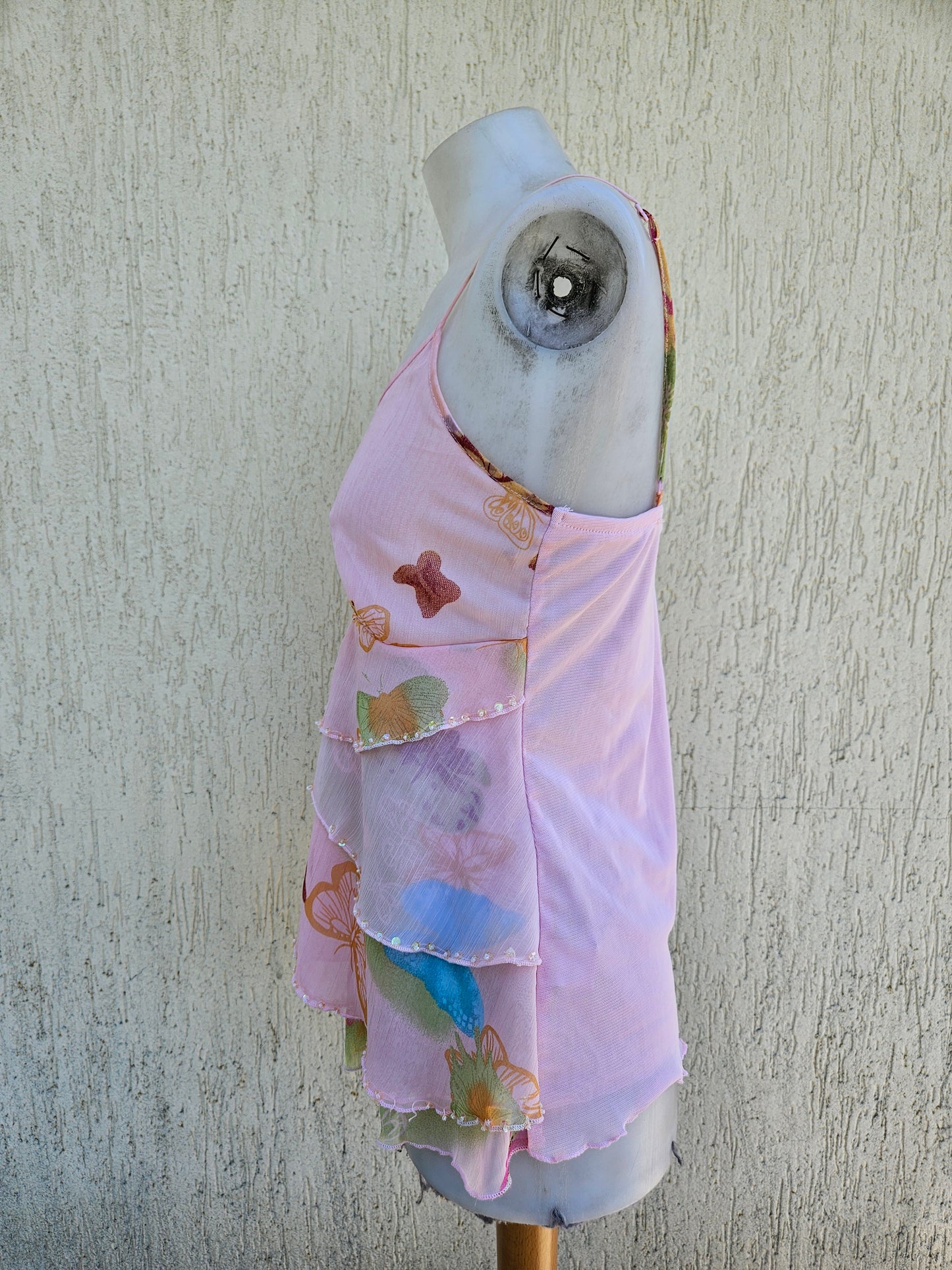 Haut en voile motif papillon