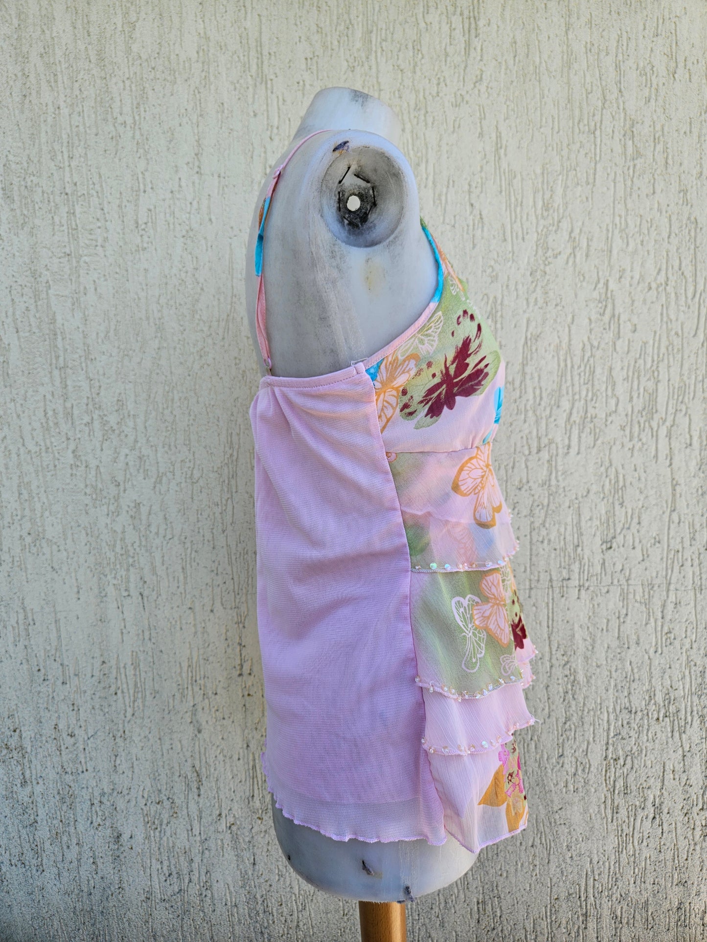 Haut en voile motif papillon