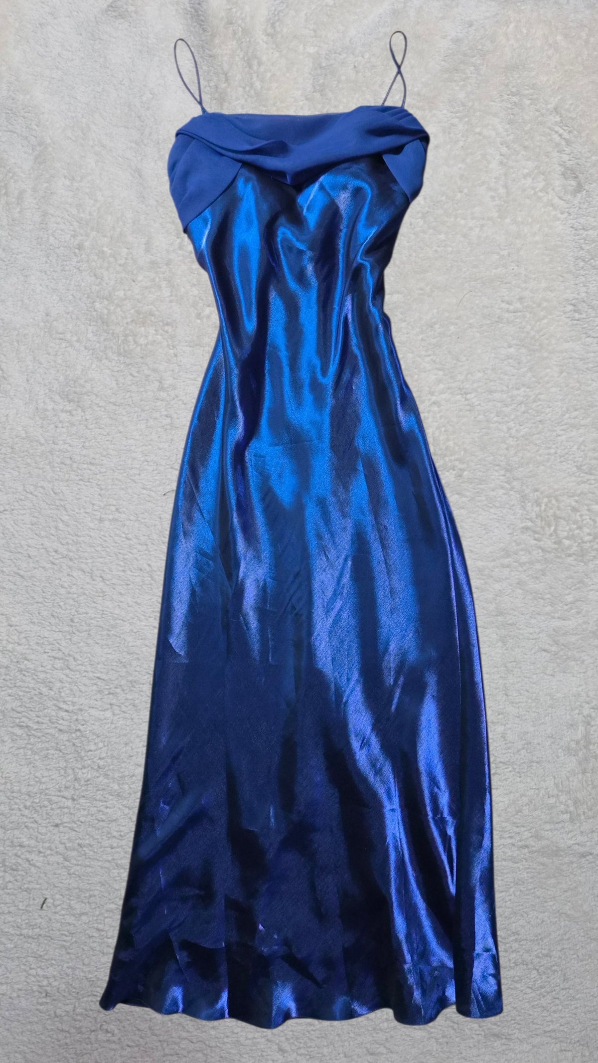 Midnight blue satin dress