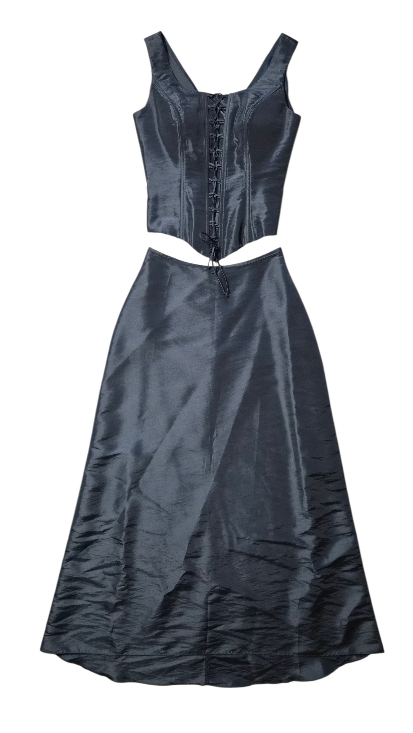 Ensemble noir haut effet corset