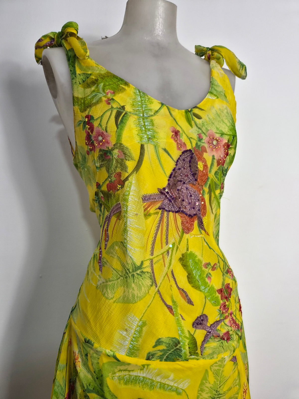 René Derhy Yellow Embroidered Dress