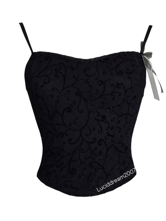 Haut esprit corset détails brillants