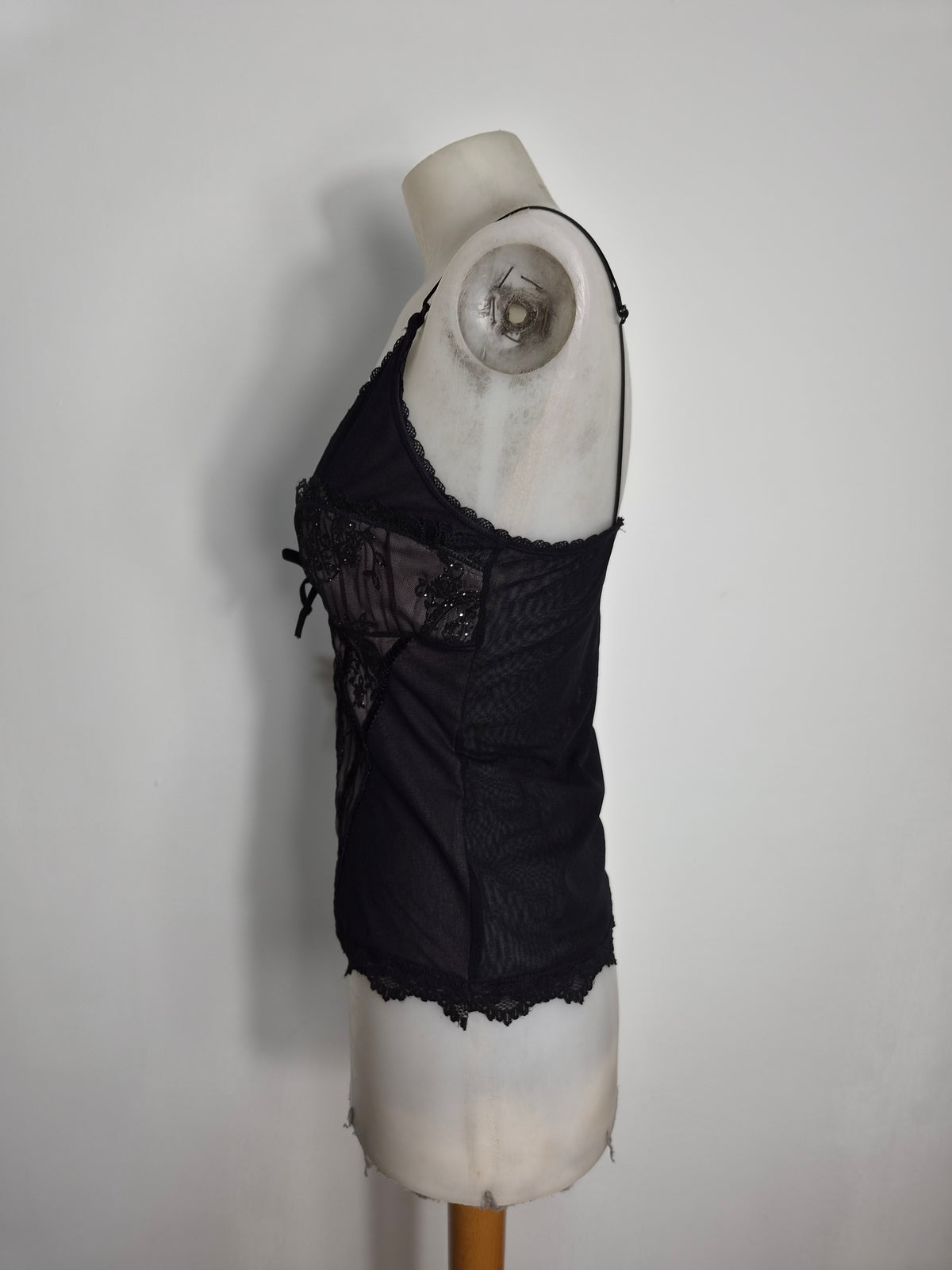 Haut en voile motif corset