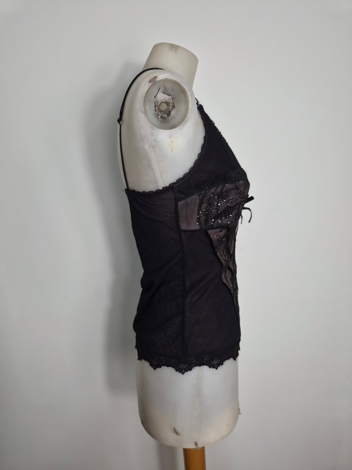 Haut en voile motif corset
