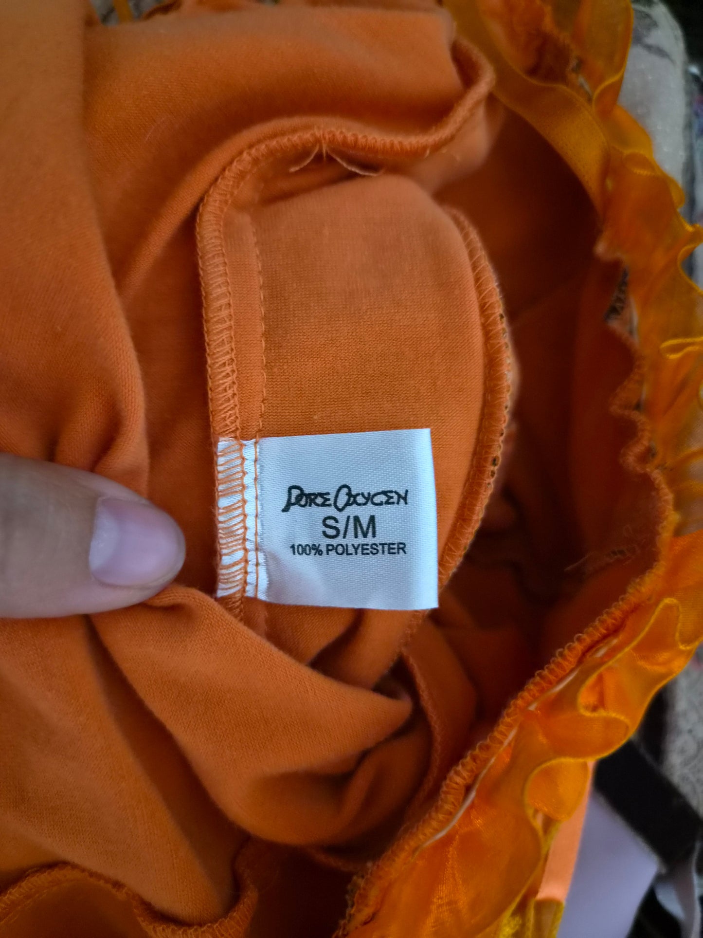 Haut asymétrique à laçage orange